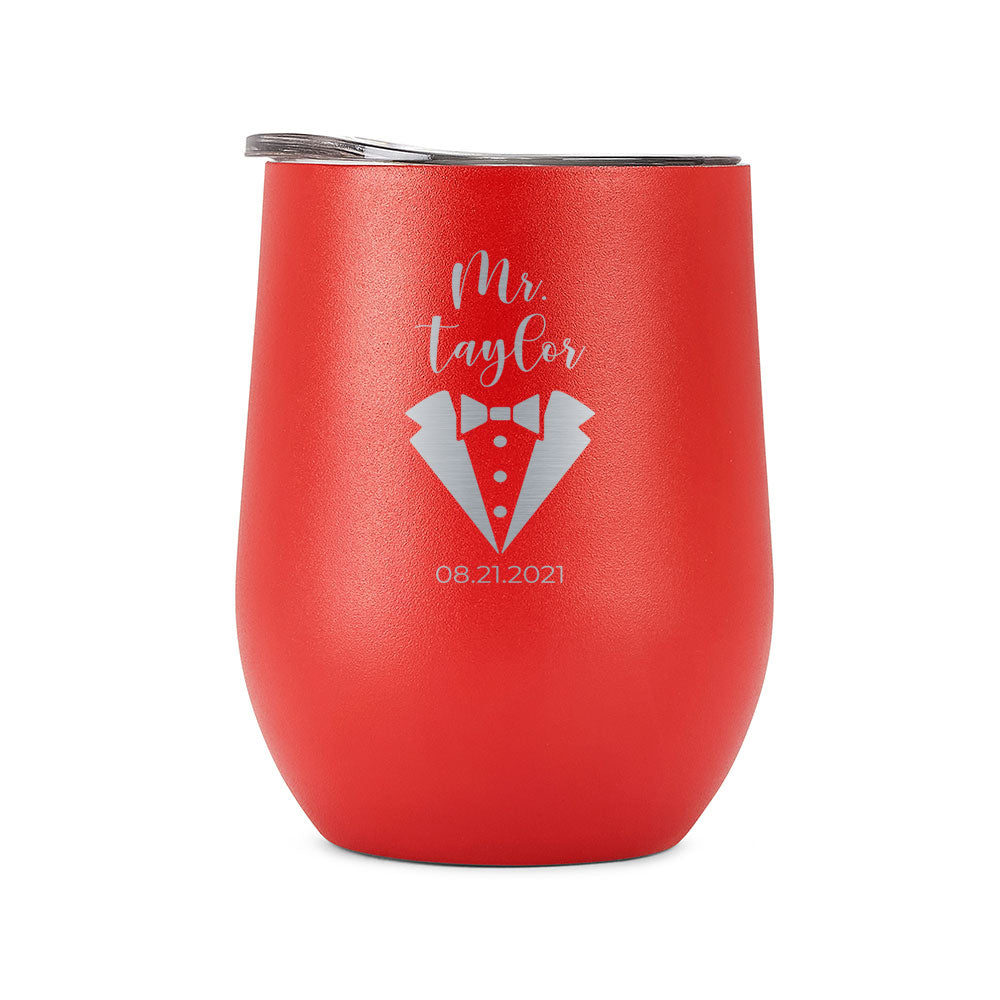 12oz Wine Tumbler For Wedding Theme