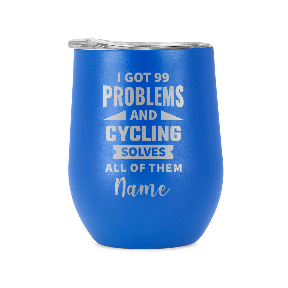 12oz Cycling-themed Wine Tumbler