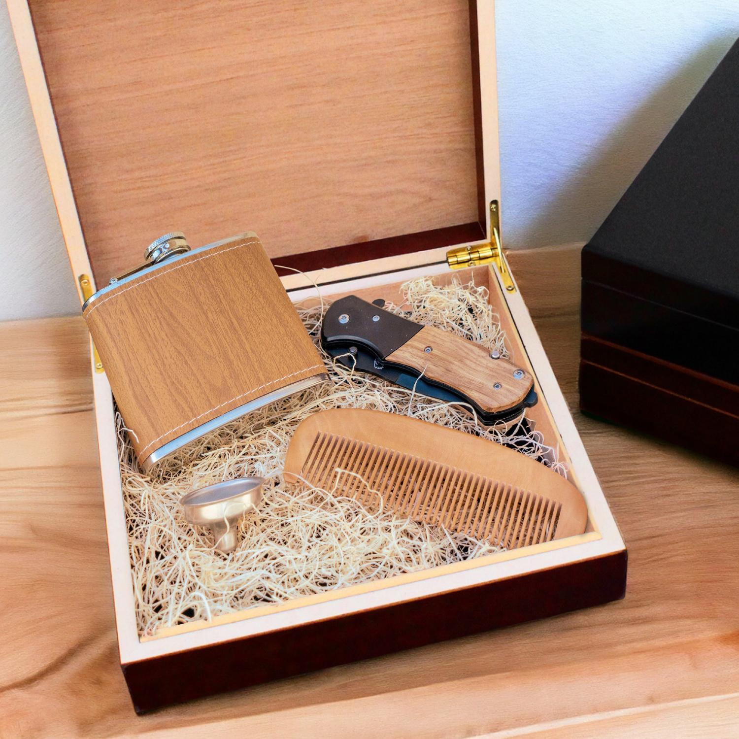 Personalized Groomsman Gift Box Set, Best Man Proposal, Custom Groomsman Gift Idea, Wedding Day Gift, Classy Wood Box, Groomsmen Gift Box. #PersonalizedGifts #CustomWoodBox -ADD PERSONALIZATION IN THE NOTES to the seller when you checkout