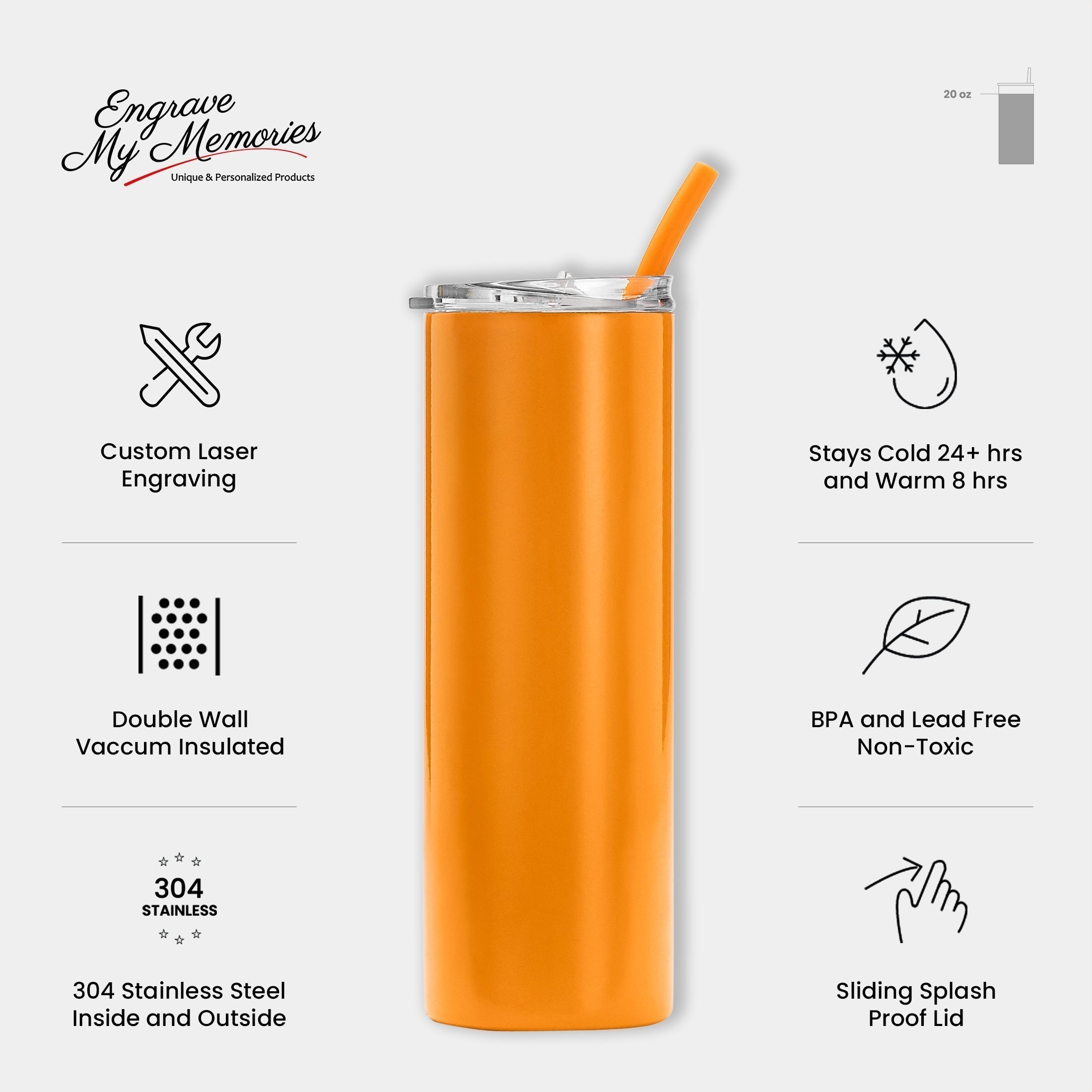 20oz Skinny Tumbler For Dog Lover