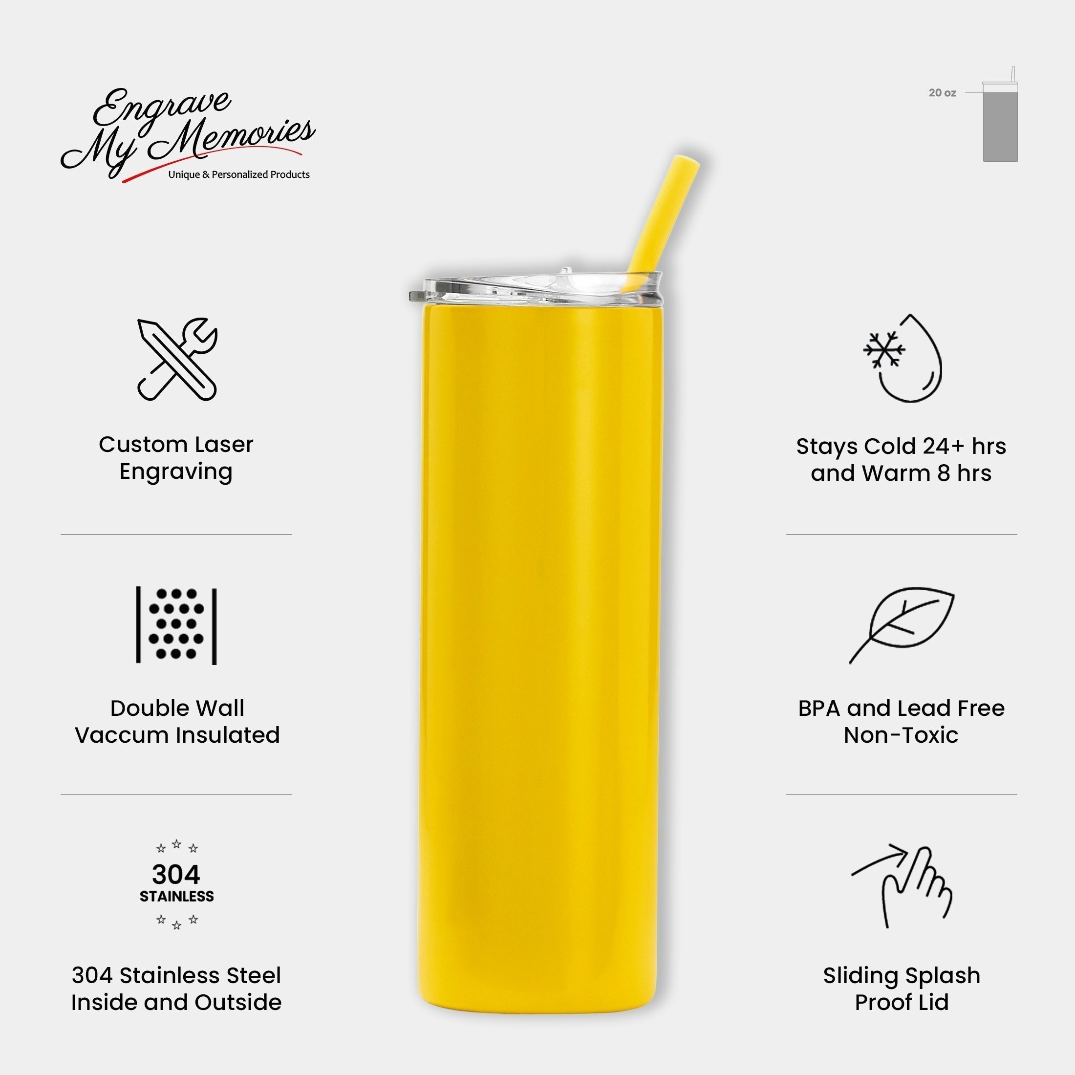 20oz Skinny Tumbler for Family