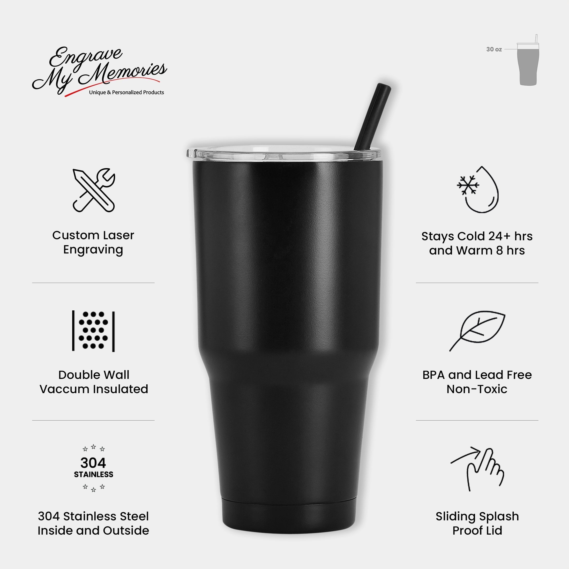 30oz Regular Tumbler For Cancer Awareness