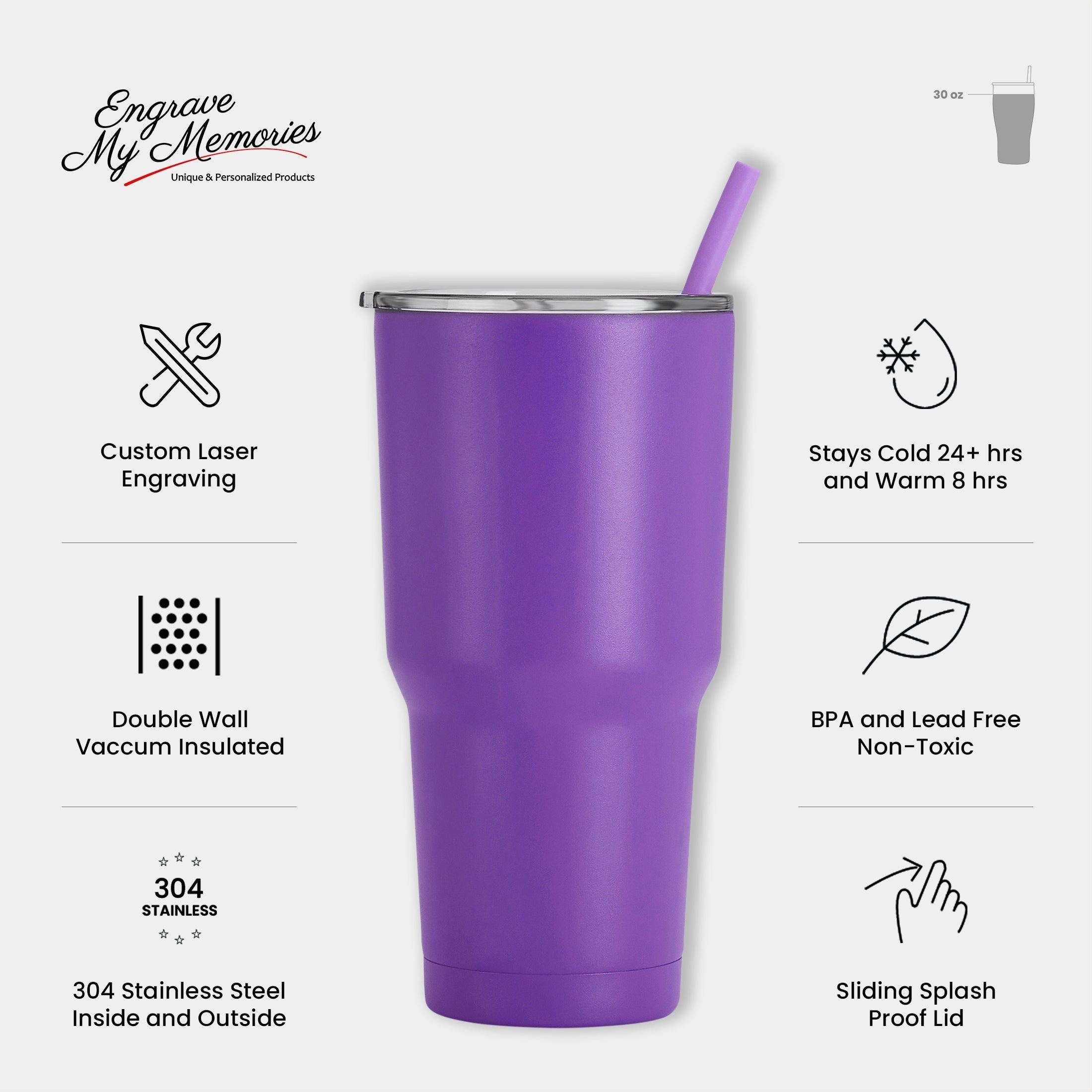 30oz Regular Tumbler For Cancer Awareness