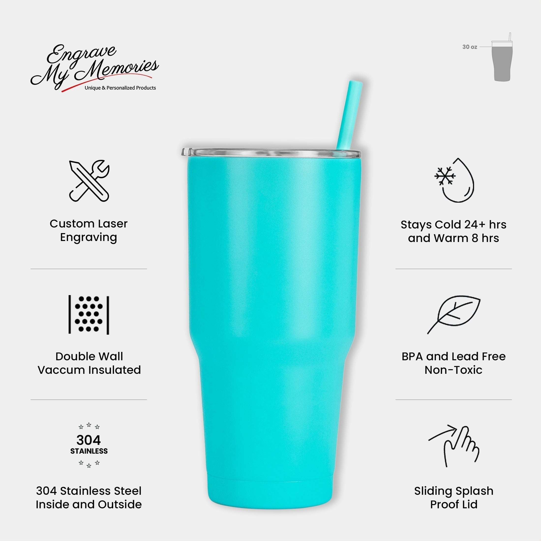 30oz Regular Tumbler For Cancer Awareness