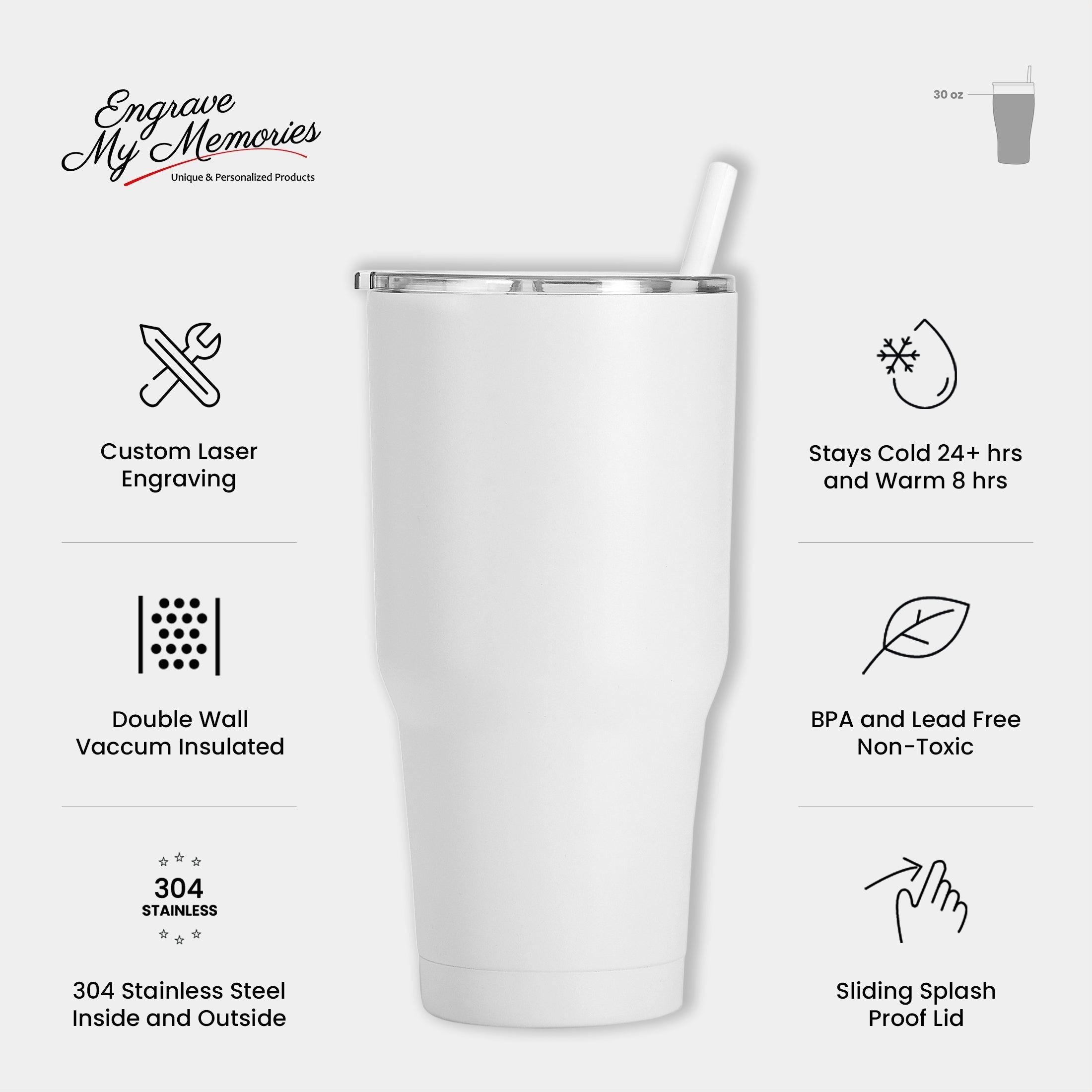 30oz Regular Tumbler For Cancer Awareness