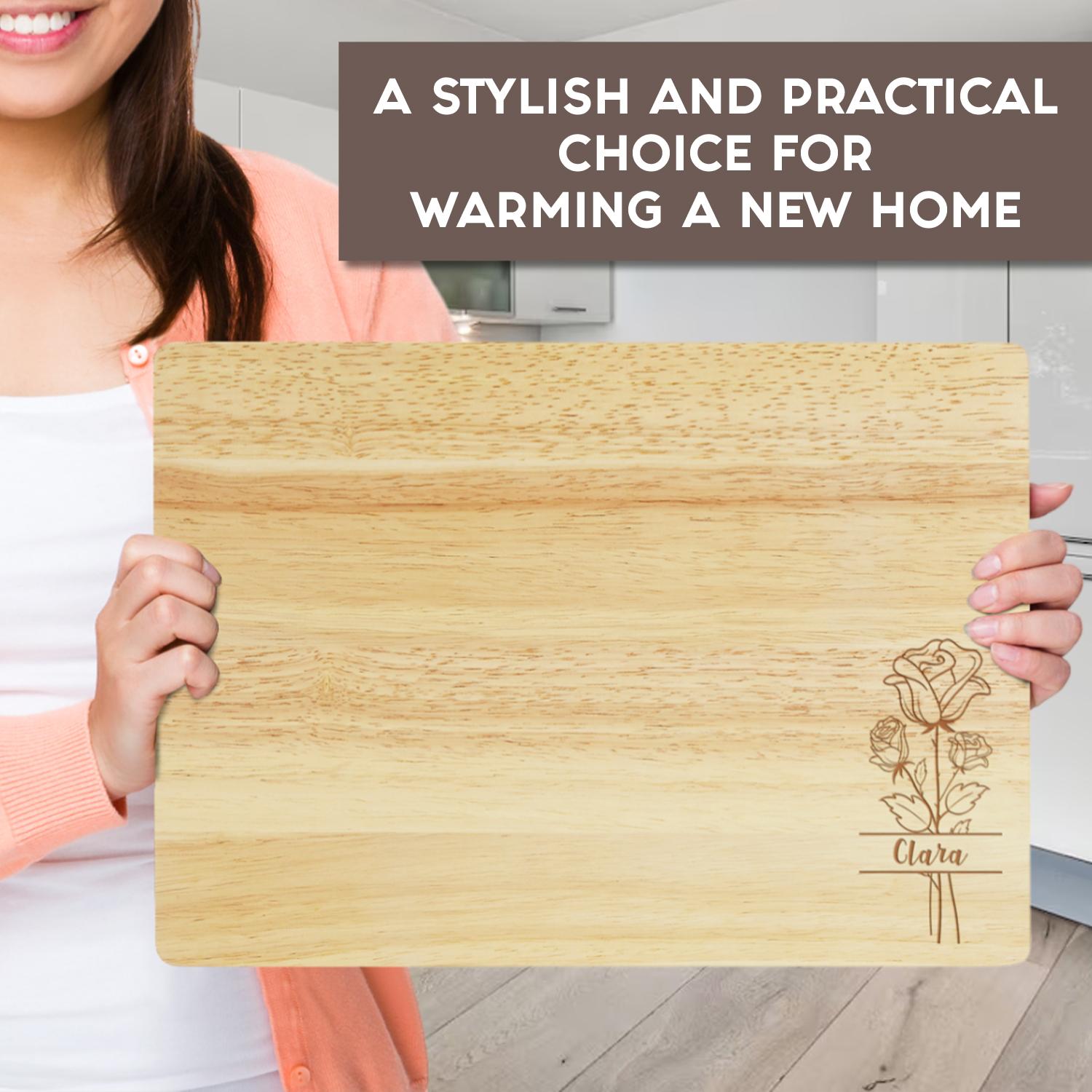 Personalized Split Birth Flower Cutting Board, Custom Chopping Board, Mother's Day Gift, Birthday Gift, First Home Gift, Engraved. #Mother's Day Gift, #PersonalizedGifts, #GiftIdeas - ADD PERSONALIZATION IN THE NOTES