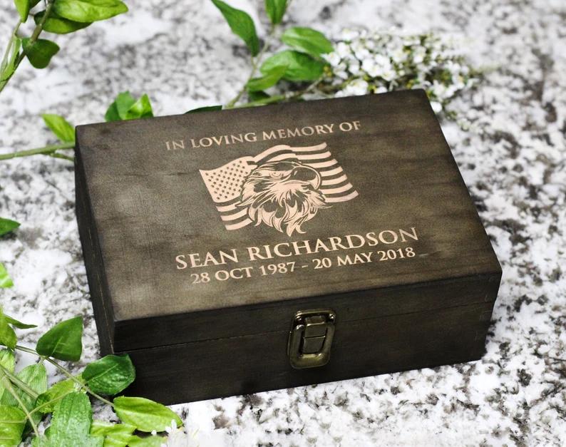 Fallen Soldier Memorial Box, Custom Memorial Gift, Military Memorial, Police Memorial, End of Watch, First Responder, Army Memory Box. #Memory Box #CustomWoodBox -ADD PERSONALIZATION IN THE NOTES to the seller when you checkout