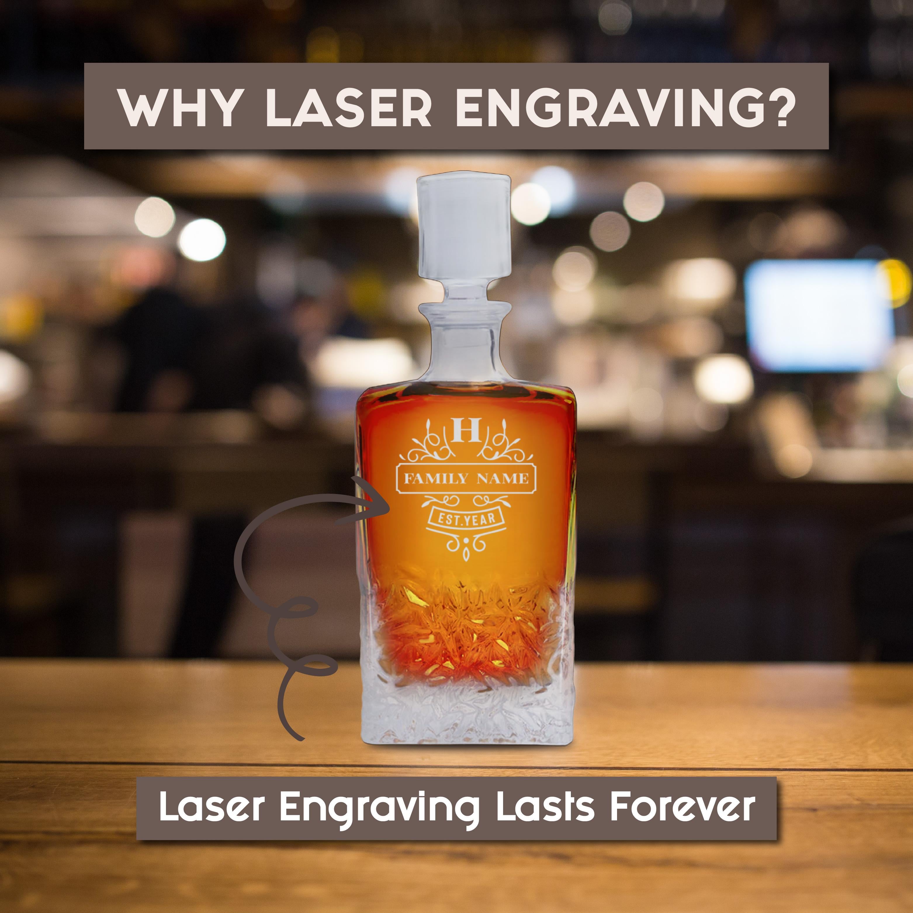 Custom Whiskey Decanter, Decanter Set Gift for Dad, him, Anniversary, Housewarming, Christmas, Mancave, Wedding, Retirement, Graduation Gift #Barware #PersonalizedGifts #CustomDecanter -ADD PERSONALIZATION IN THE NOTES to the seller when you checkout.