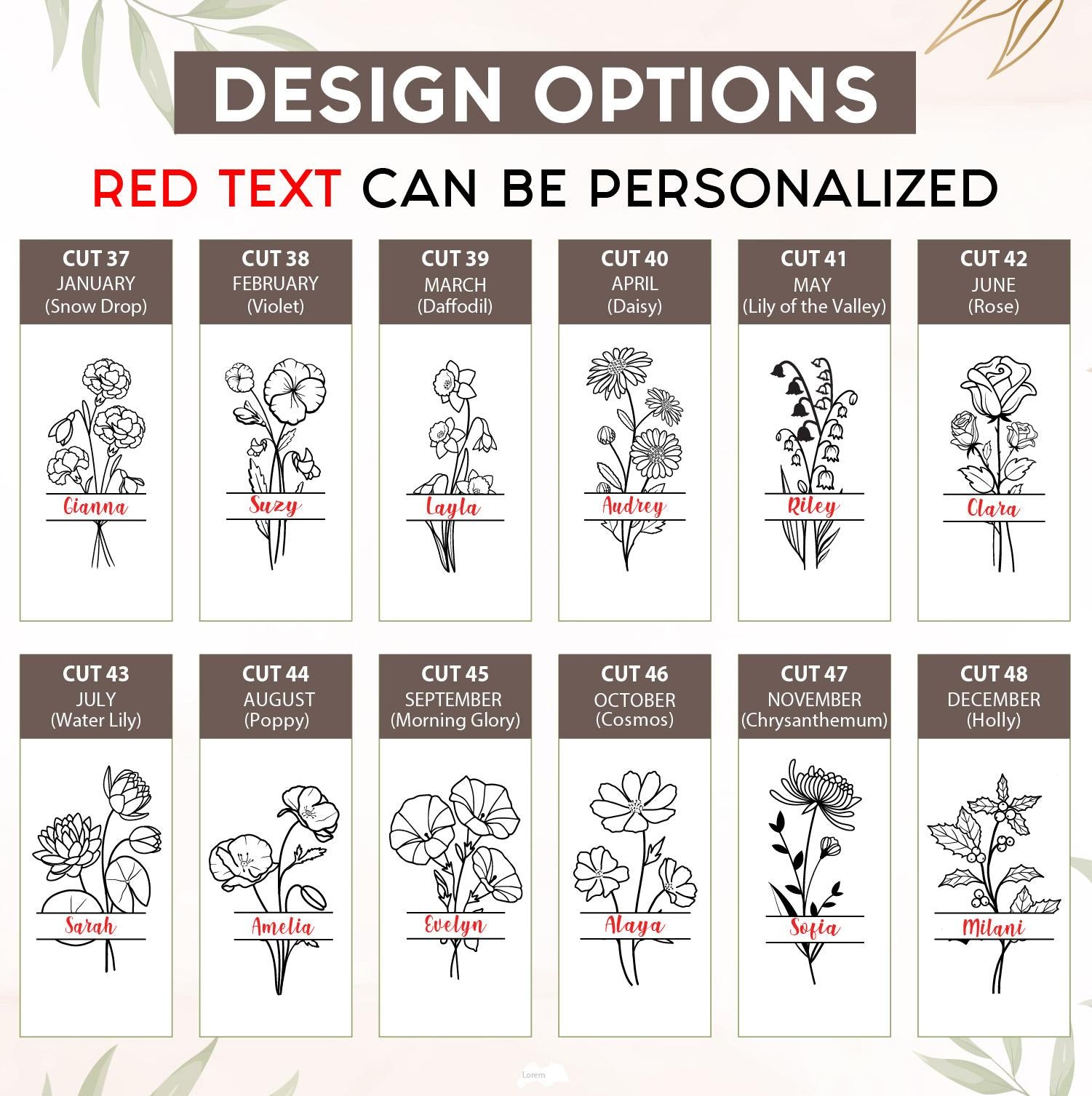 Personalized Split Birth Flower Cutting Board, Custom Chopping Board, Mother's Day Gift, Birthday Gift, First Home Gift, Engraved. #Mother's Day Gift, #PersonalizedGifts, #GiftIdeas - ADD PERSONALIZATION IN THE NOTES