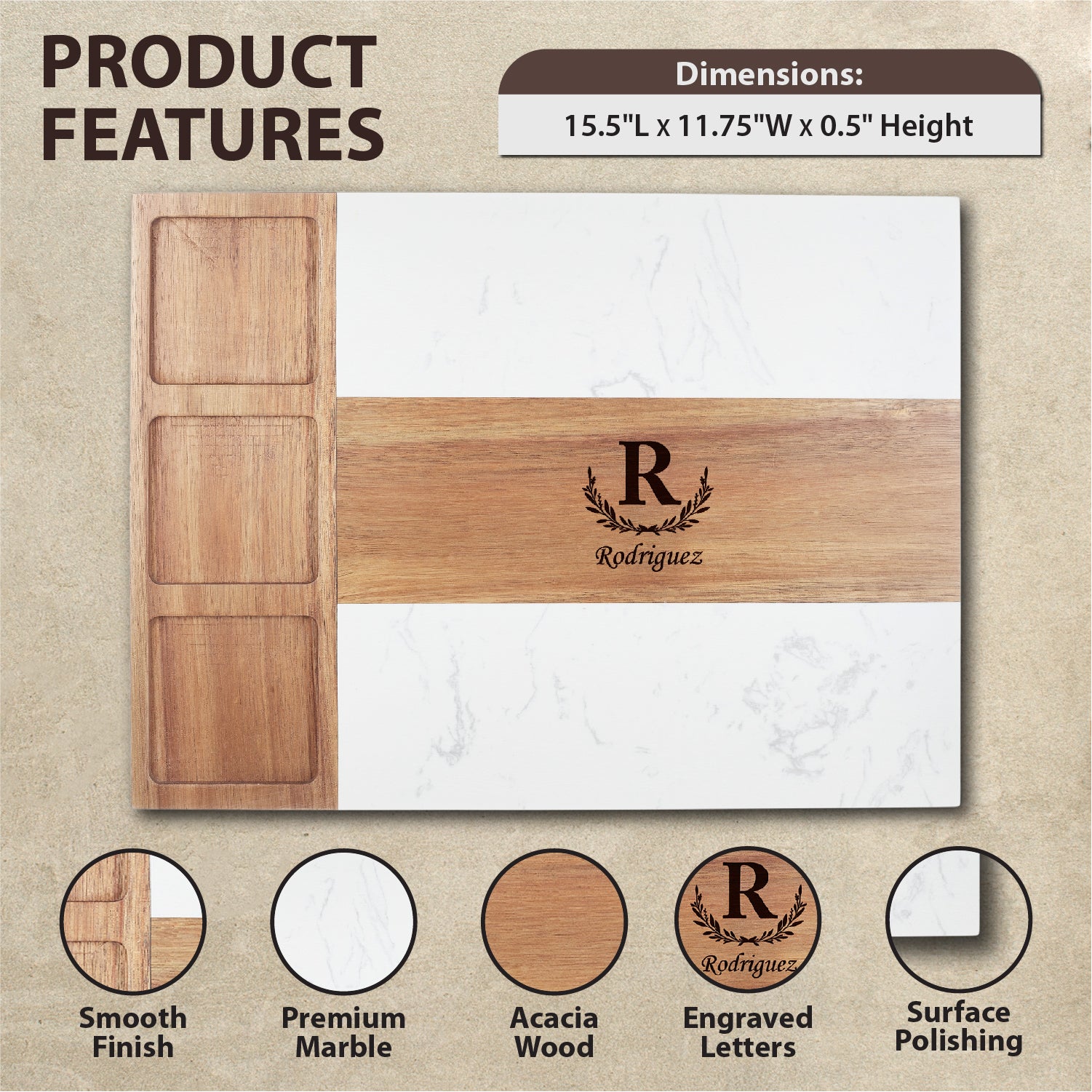 Marble Charcuterie Board for Housewarming
