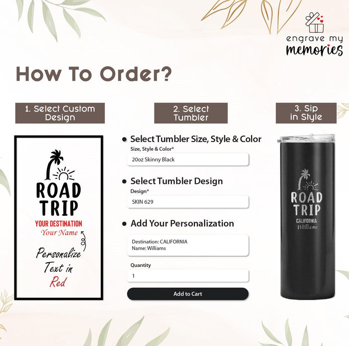 20oz Skinny Tumbler For Wedding Theme