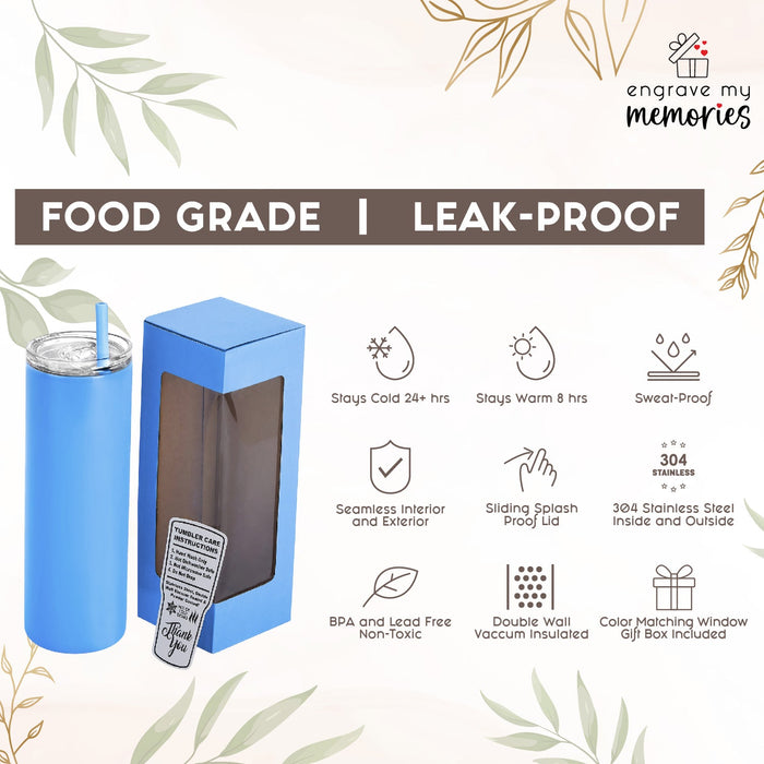 20oz Skinny Tumbler For Pet Cat