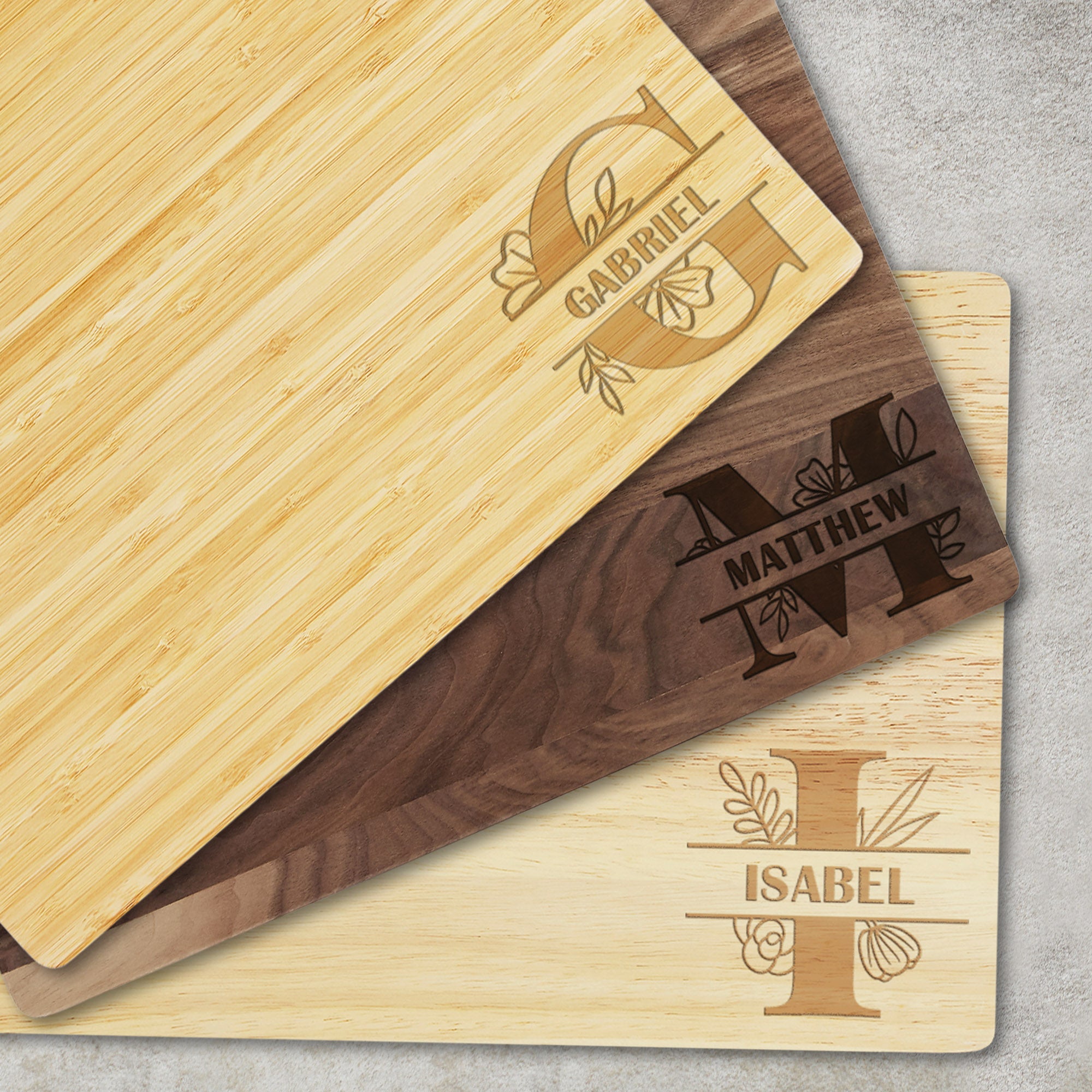 Custom Floral Monogram Cutting Board Wedding Gift for Couples, Housewarming Personalized Charcuterie Board Gift For Mom Grandma, Anniversary