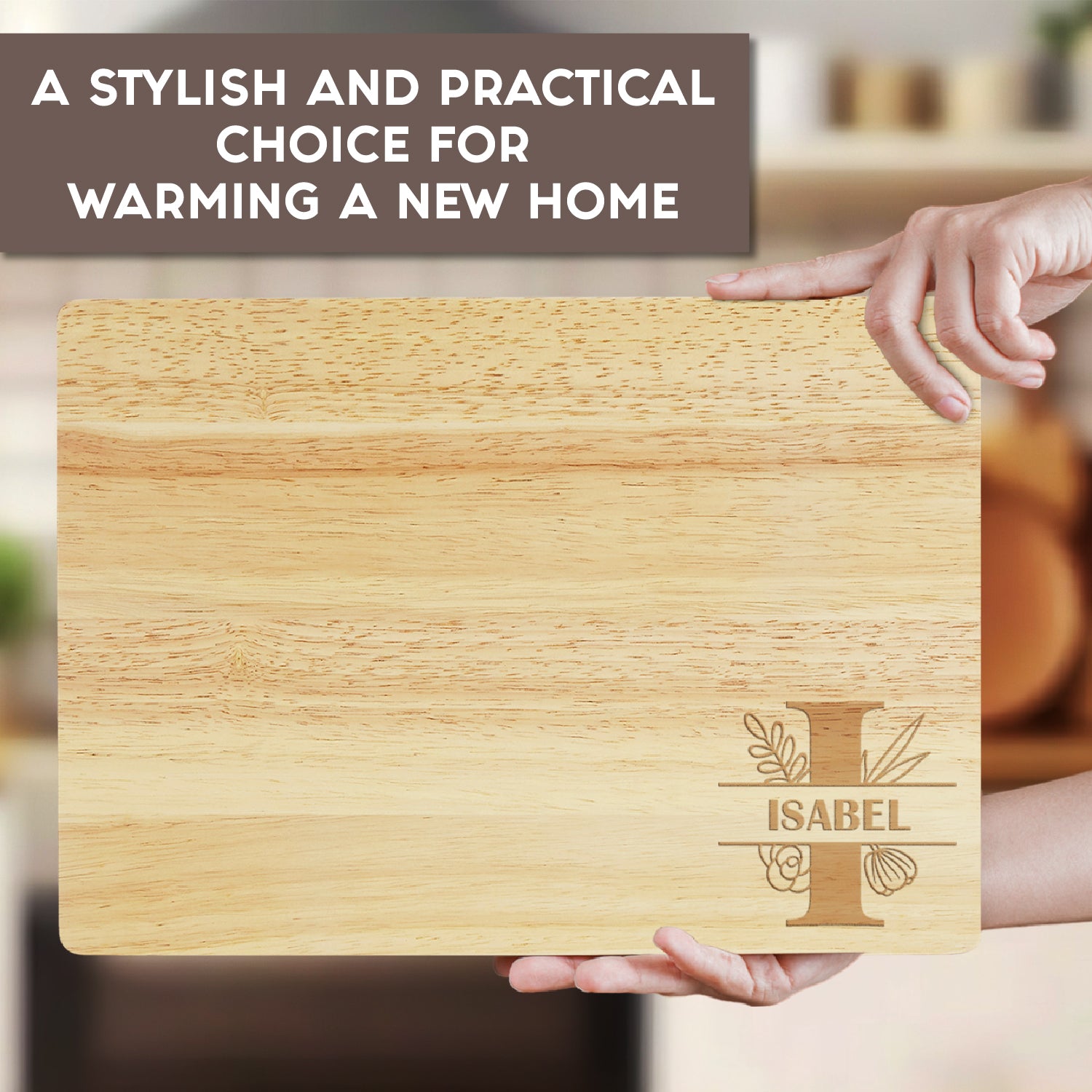 Custom Floral Monogram Cutting Board Wedding Gift for Couples, Housewarming Personalized Charcuterie Board Gift For Mom Grandma, Anniversary