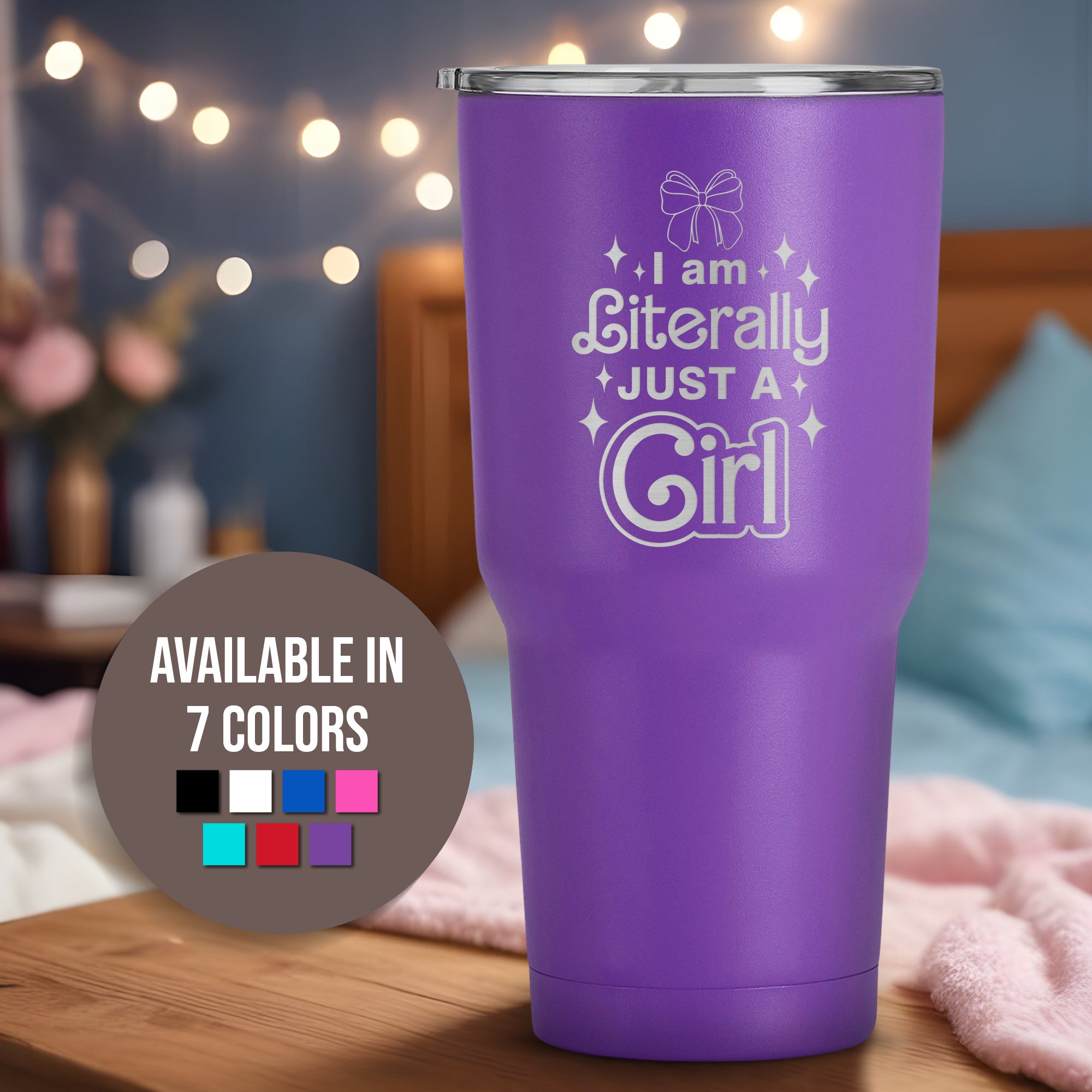 Personalized 'I'm Literally Just a Girl' 30 oz Custom Tumbler: Laser Engraved, Powder Coated Stainless Steel, Lead-Free, Reusable - The Perfect Funny and Cute Gift for Her, Ideal for Girlfriend or Best Friend. #Personalized Gift #GirlPower #FriendshipDay