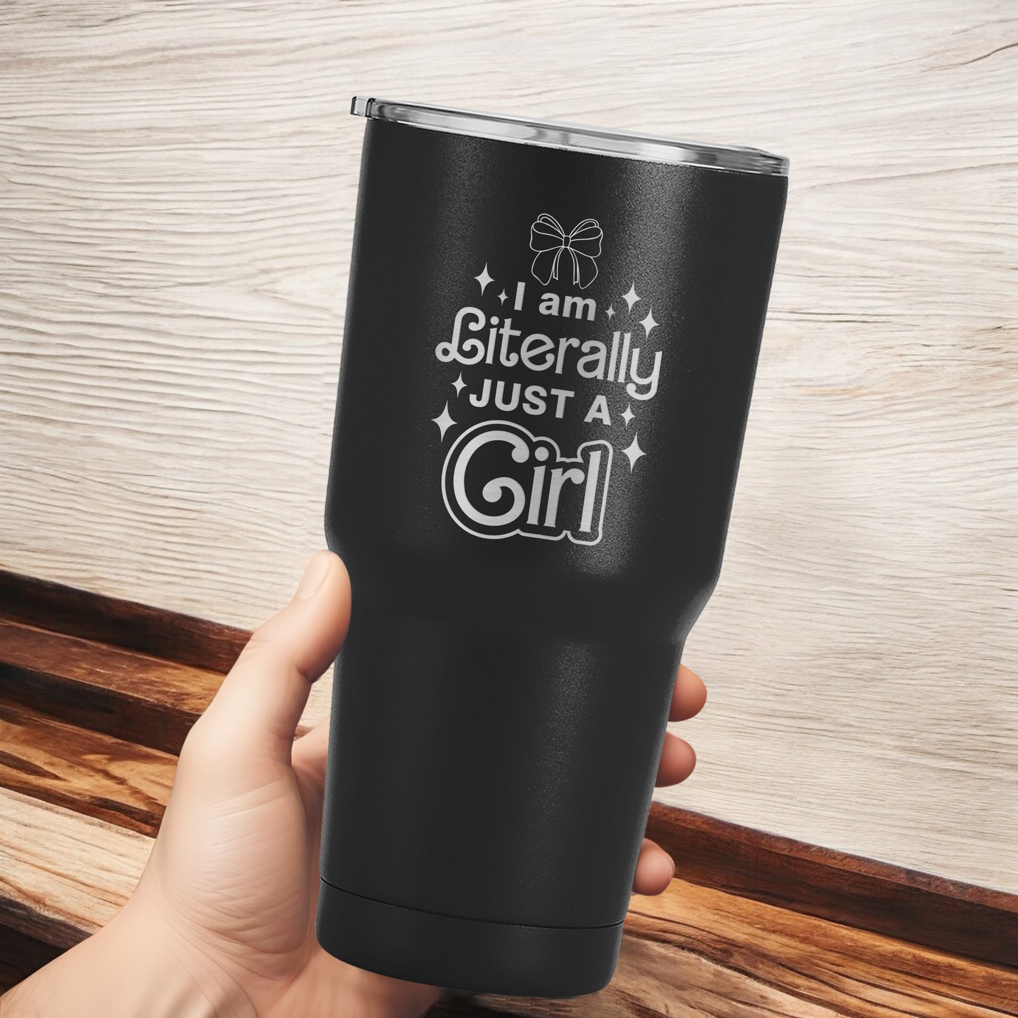 Personalized 'I'm Literally Just a Girl' 30 oz Custom Tumbler: Laser Engraved, Powder Coated Stainless Steel, Lead-Free, Reusable - The Perfect Funny and Cute Gift for Her, Ideal for Girlfriend or Best Friend. #Personalized Gift #GirlPower #FriendshipDay