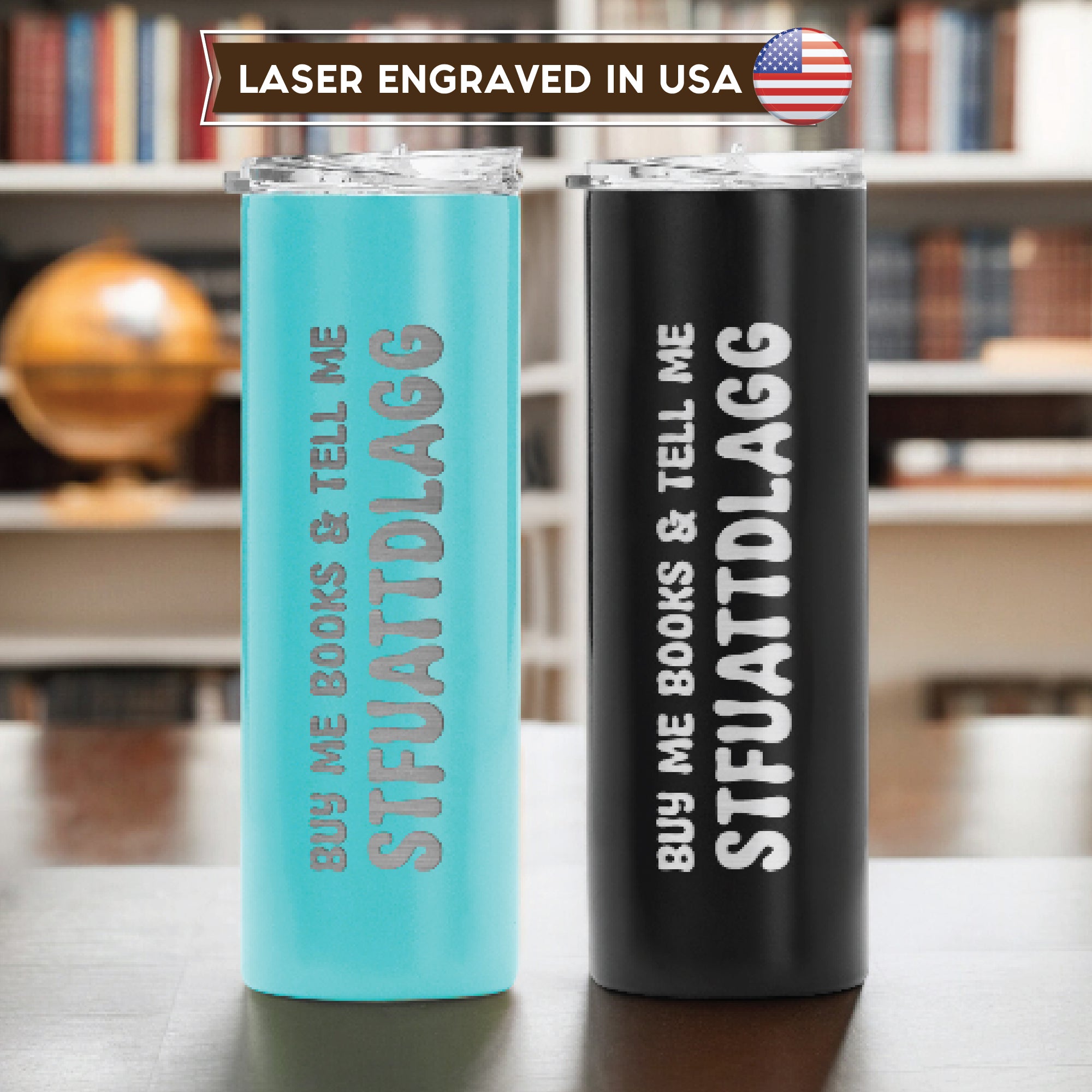Buy me books and tell me to STFUATTDLAGG 20 oz Stainless Steel Tumbler With Lid And Straw, Bookish Gift, Booktok, Coffee Tumbler For Readers, Unique Gift Idea for Adults, Bookworm Gifts for Birthday Christmas.#STFUATTDLAGG #PersonalizedGift #BookLovers