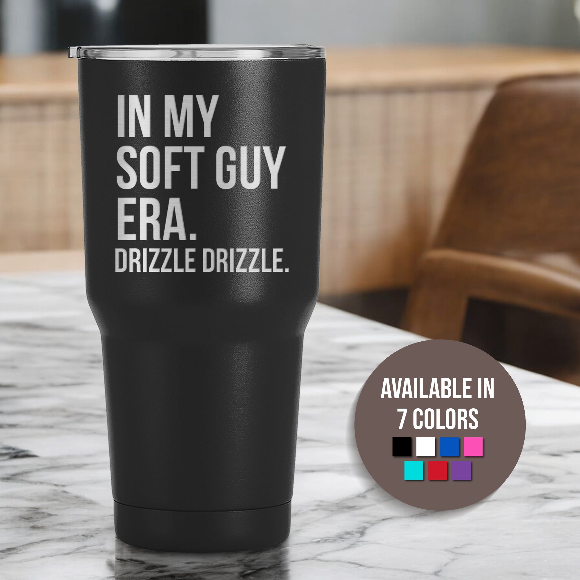 In My Soft Guy Era. Drizzle Drizzle 30oz Tumbler With Lid and Straw for Water,Iced Tea or Coffee,Soft Era Tumbler,Travel Tumbler,Funny Travel Stainless Steel Vacuum Insulated Tumbler for Men,Leakproof Tumbler. #PersonalizedGift #DrizzleDrizzle #SoftGuyEra