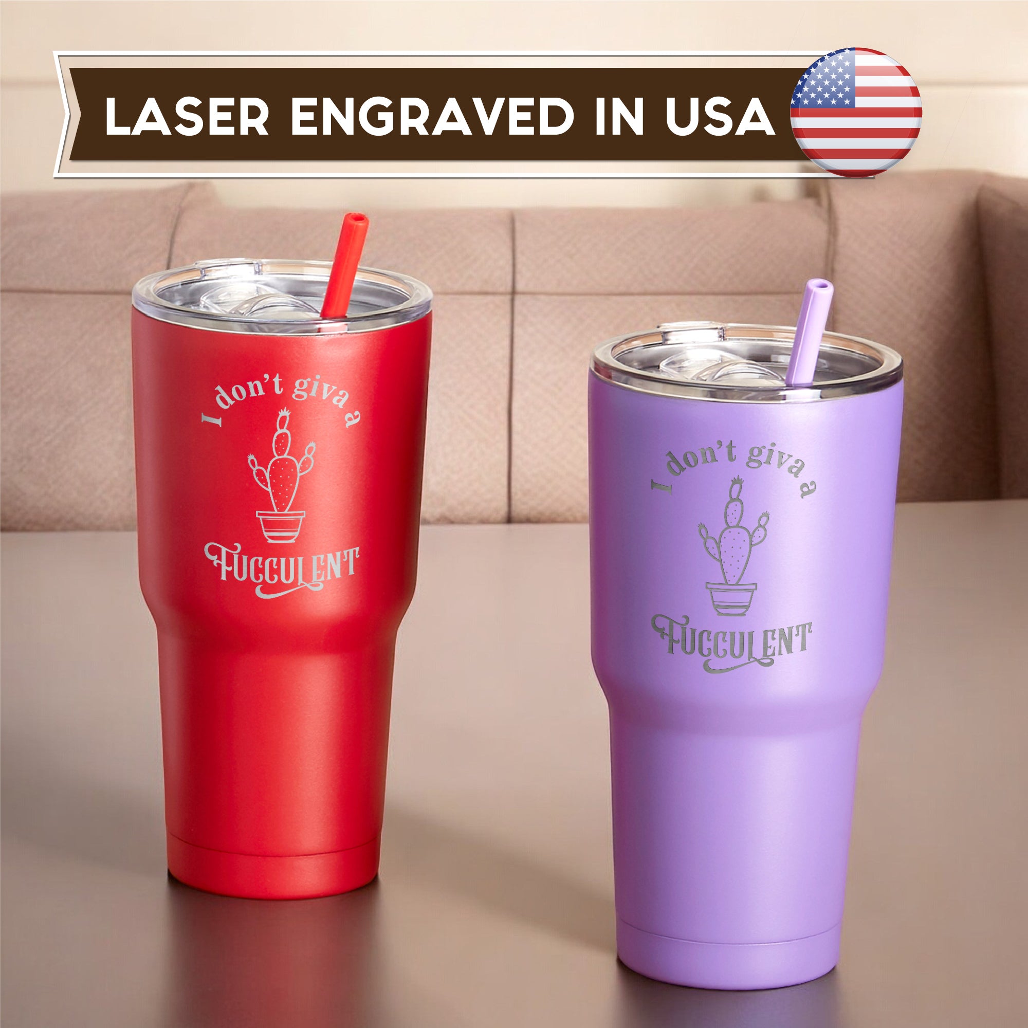 I don't give a fucculent Tumbler, 30oz Stainless Steel Travel Tumbler With Lid and Straw, Insulated Stainless Steel Coffee Tumbler, Plant Lady, Plant Lover Gift,Plant Gardening Gifts for Women,Christmas Gifts For Gardeners. #Personalized Gift #SassyPlants