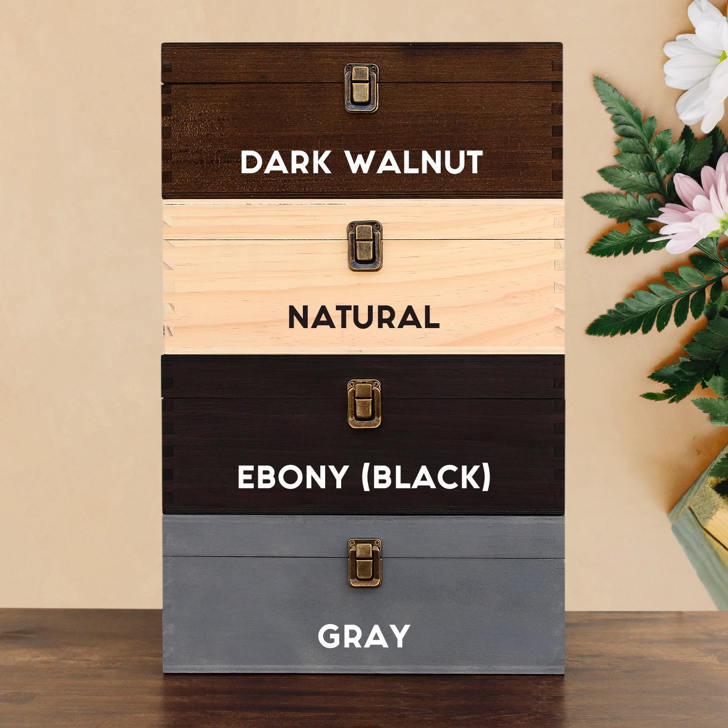 Wood Memory Boxes For Birthflower - Couple