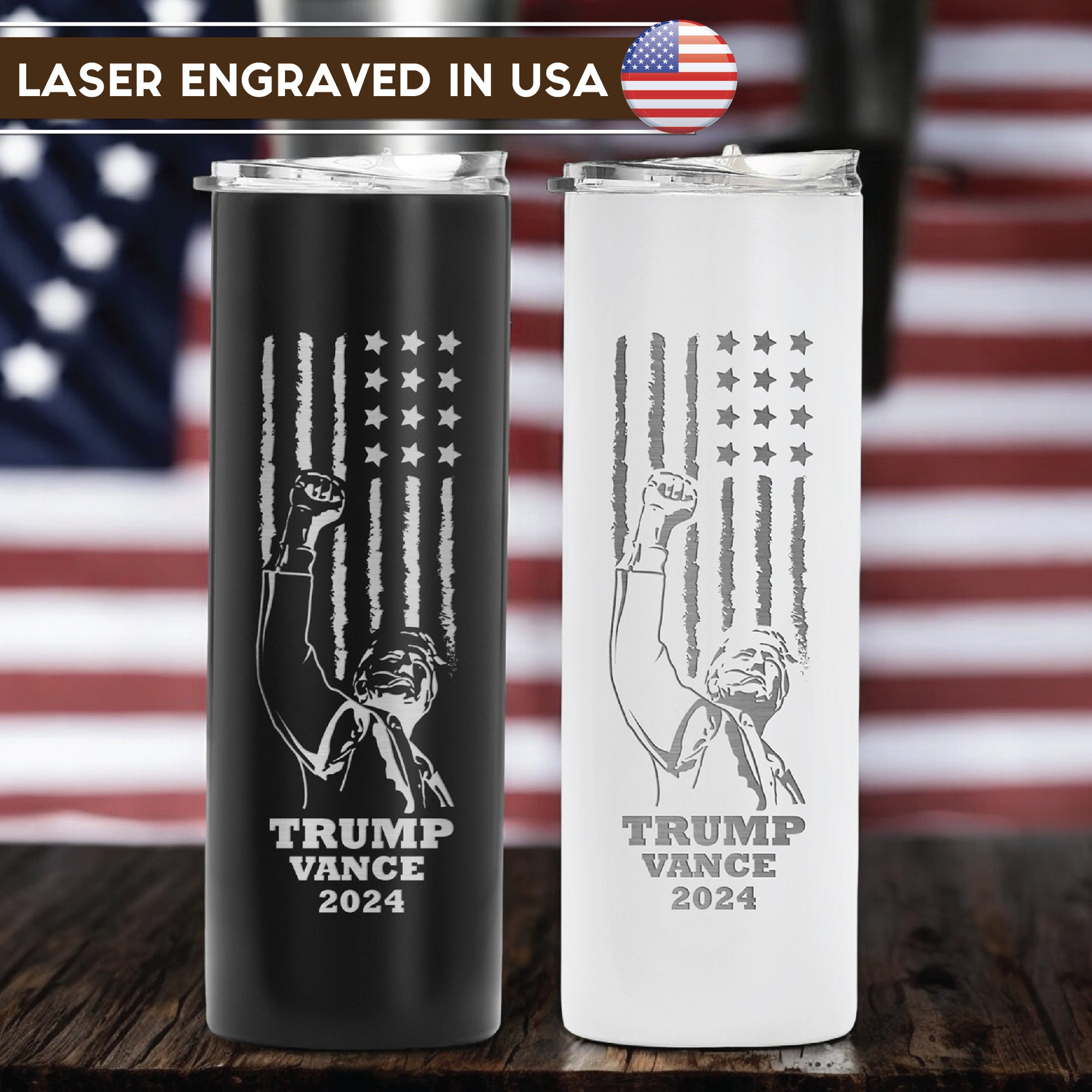 Trump Vance 2024 Laser Engraved Vaccum Insulated Customized 20oz Skinny Tumbler, Election 2024 Tumbler, Donald Trump, Republican Gifts, MAGA, Leakproof Resuable Tumbler With Lid And Straw. #AmericaTrump2024, #Personalized Gift, #Trump Gift, #Birthday Gift