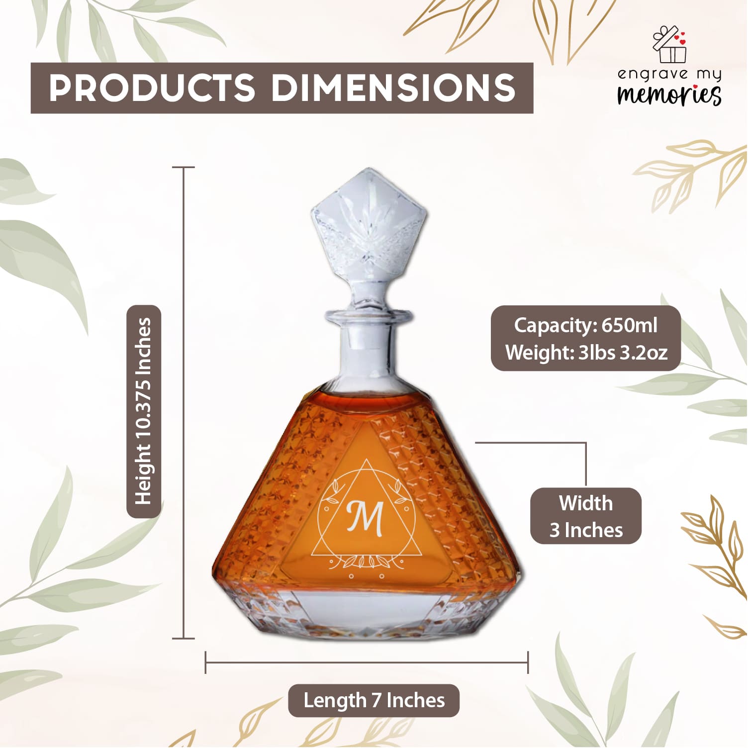 Triangle Whiskey Decanter