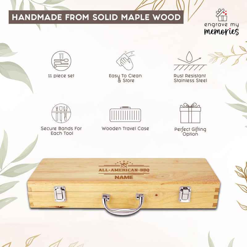 11 Piece BBQ Grill Set for Wedding with Personalization