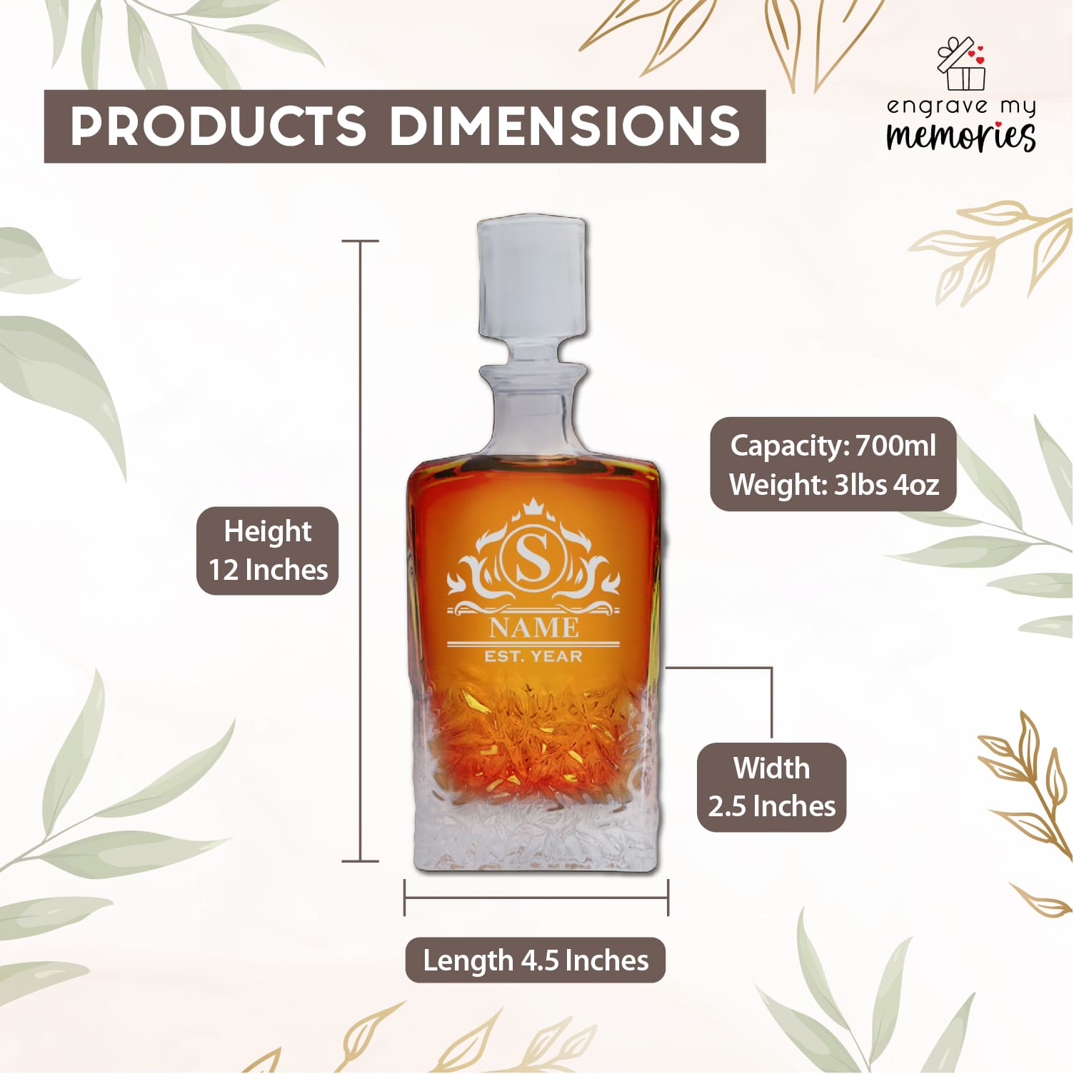 Rectangle Whiskey Decanter