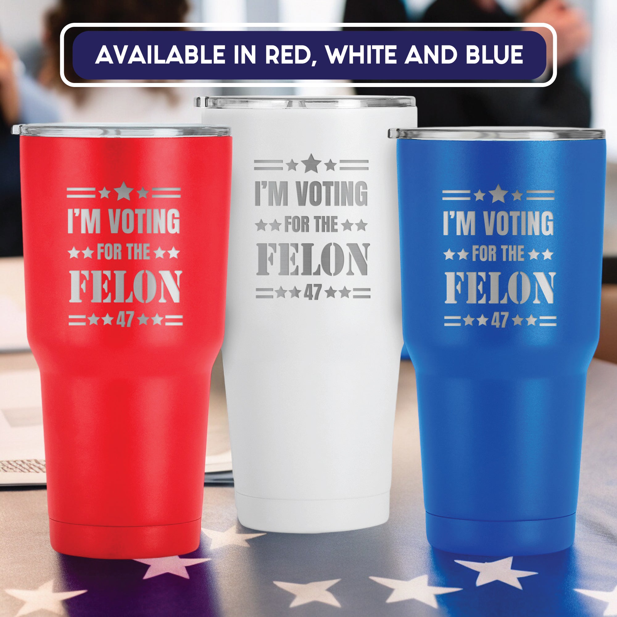 I'm Voting For The Felon 47 - 30 oz Tumbler With Lid, Trump Republicans Tumbler, Election 2024, Make America Great Again, Trump for President 2024 Donald Trump.#AmericaTrump2024, #Personalized Gift #Trump Gift, #Dad Trump Gift, #felon2024