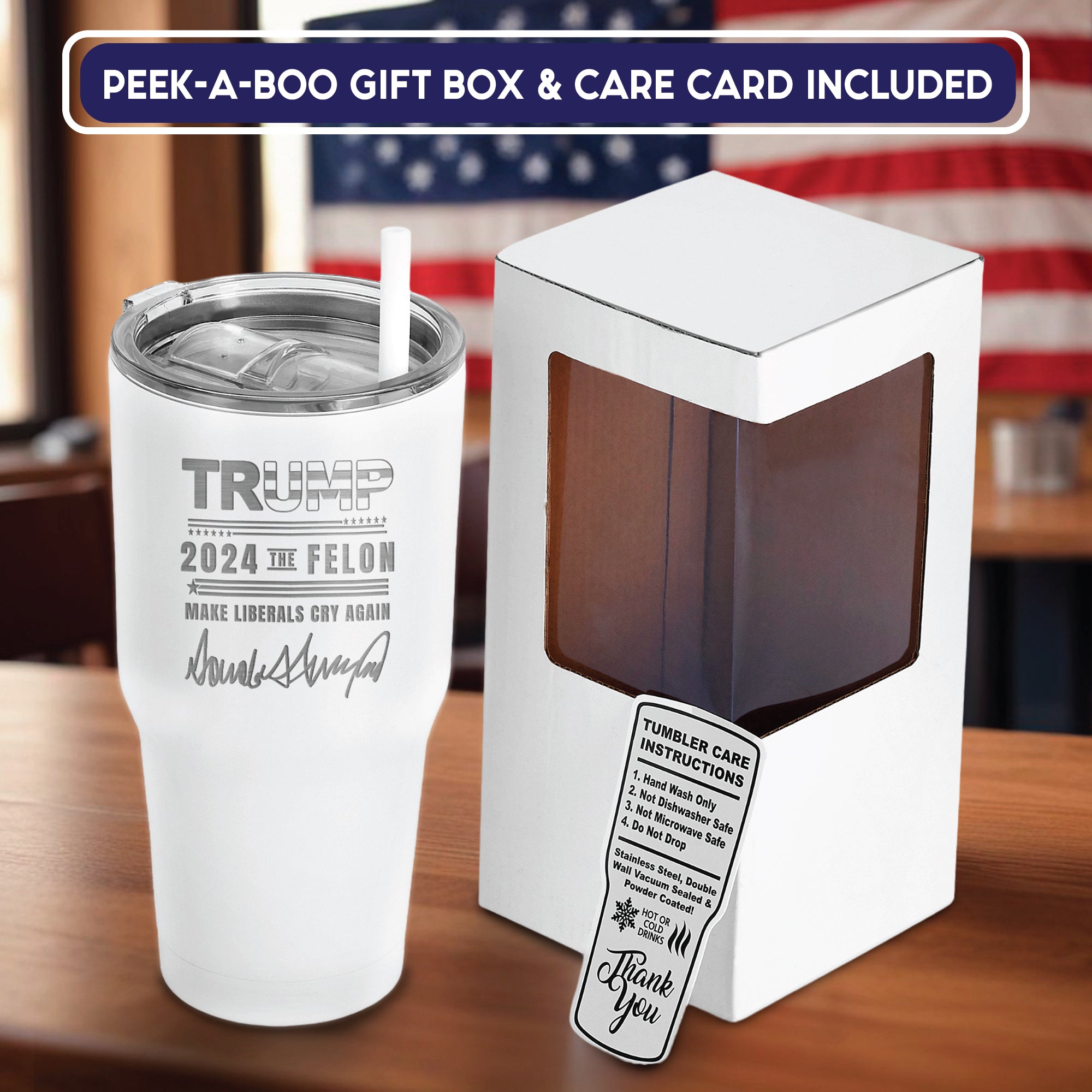 Trump 2024 Make Liberals Cry Again - Laser Engraved 30 oz Tumbler - MAGA - Trump for President - Custom Tumbler - Birthday Christmas Gifts -Travel Tumbler Mug Vacuum Insulated Gift For Him.#AmericaTrump2024,#Personalized Gift,#Felon Trump 2024,#Trump Mug