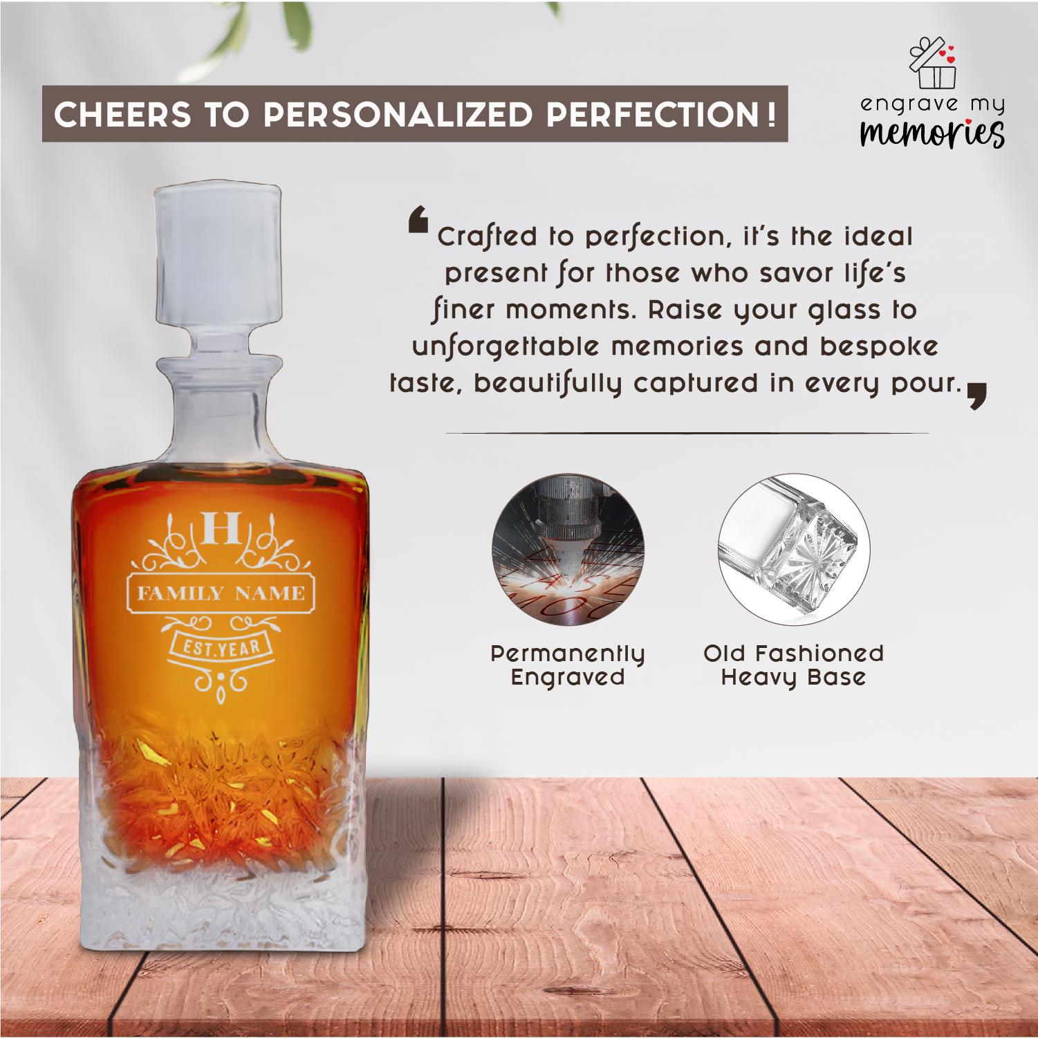 Custom Whiskey Decanter, Decanter Set Gift for Dad, him, Anniversary, Housewarming, Christmas, Mancave, Wedding, Retirement, Graduation Gift #Barware #PersonalizedGifts #CustomDecanter -ADD PERSONALIZATION IN THE NOTES to the seller when you checkout.