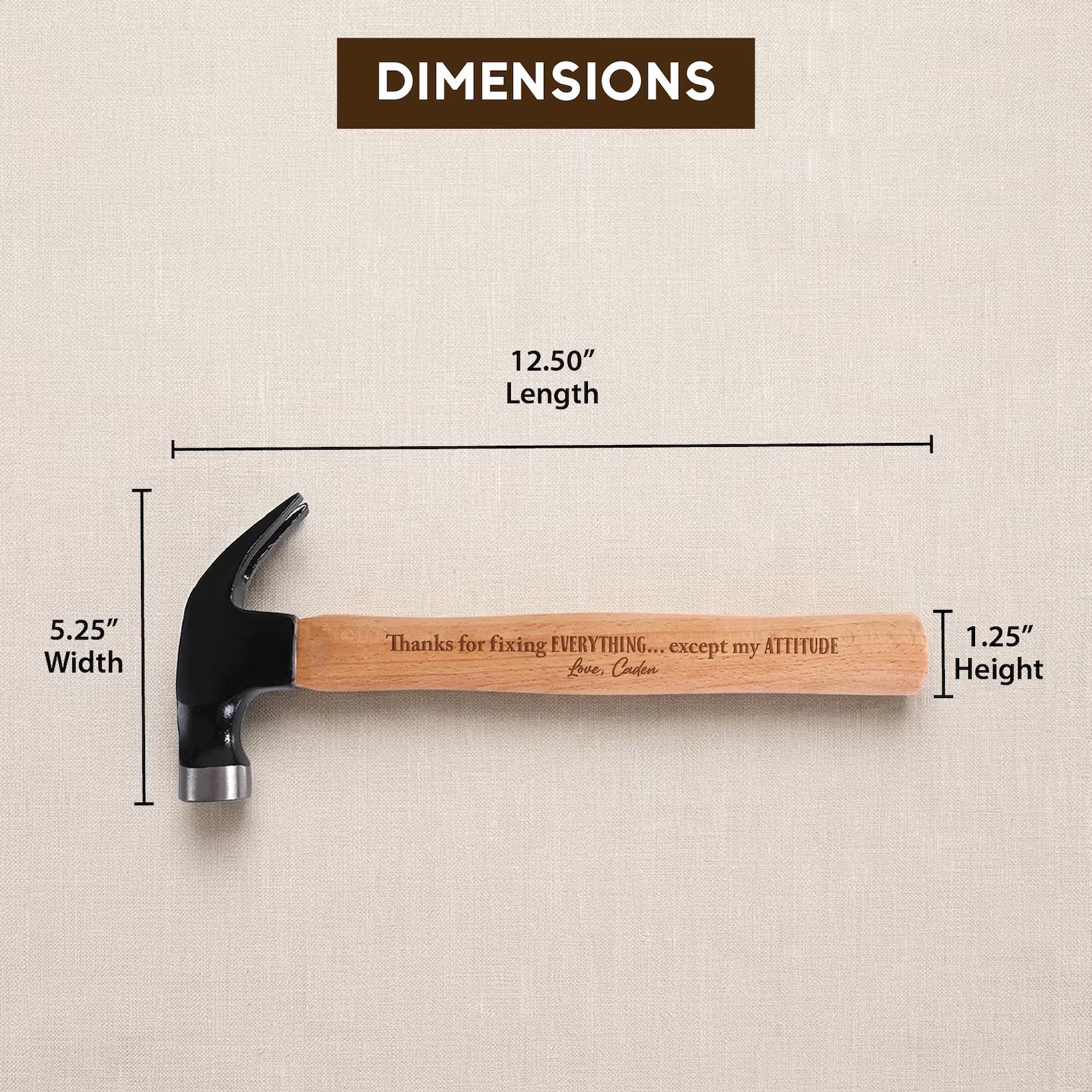 Personalized Hammer Gift Set – Custom Engraved 16oz Hammer Tool Kit