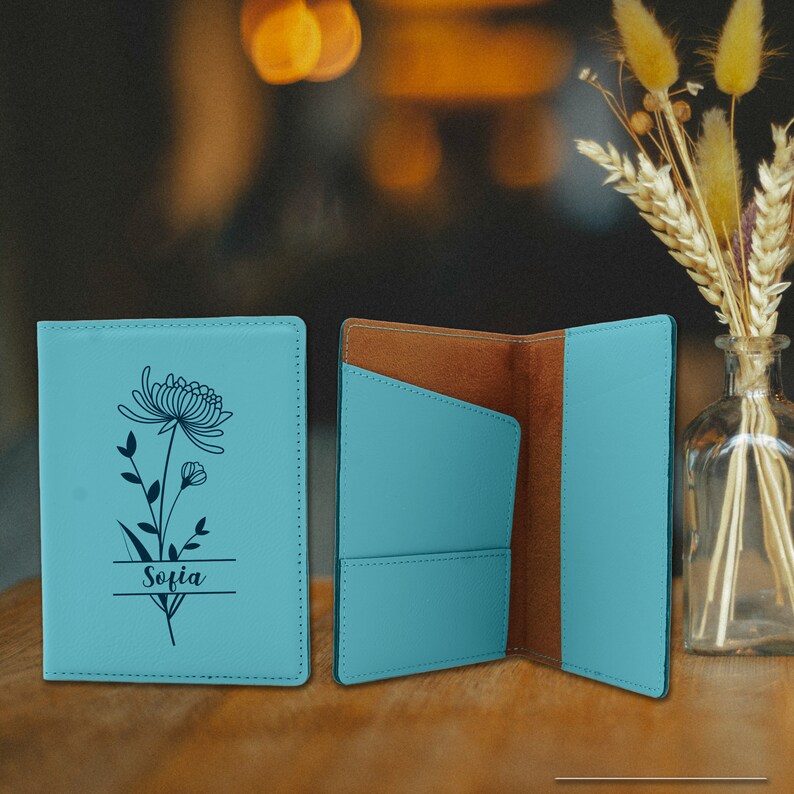 Custom Passport - Split BirthFlower Design
