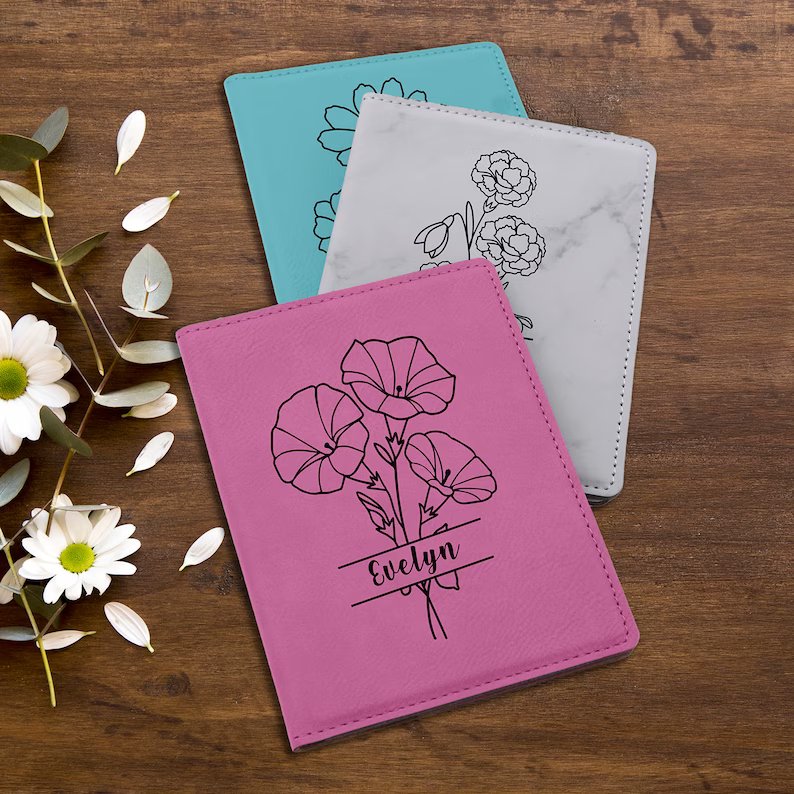 Custom Passport - Split BirthFlower Design