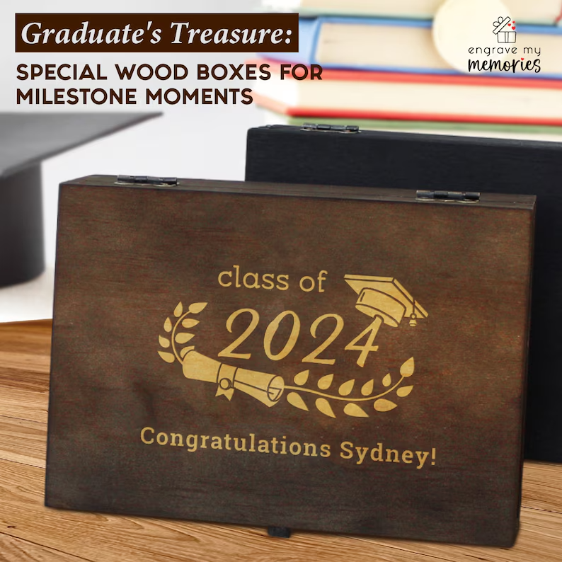 Wood Memory Boxes for Graduation
