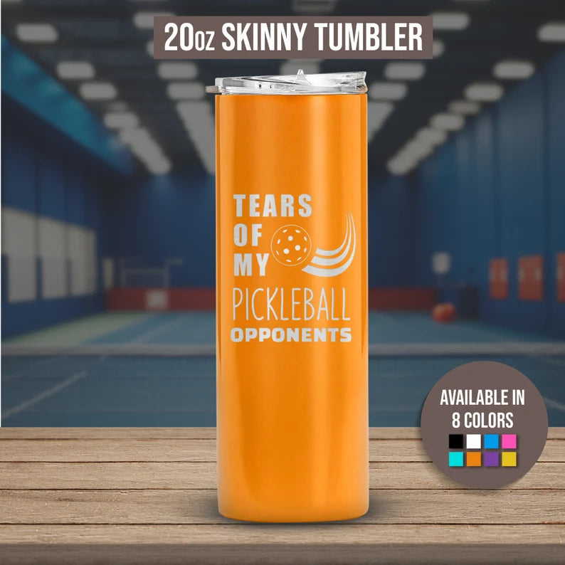 20oz Tumbler for Fear of Opponents Pickleball Theme