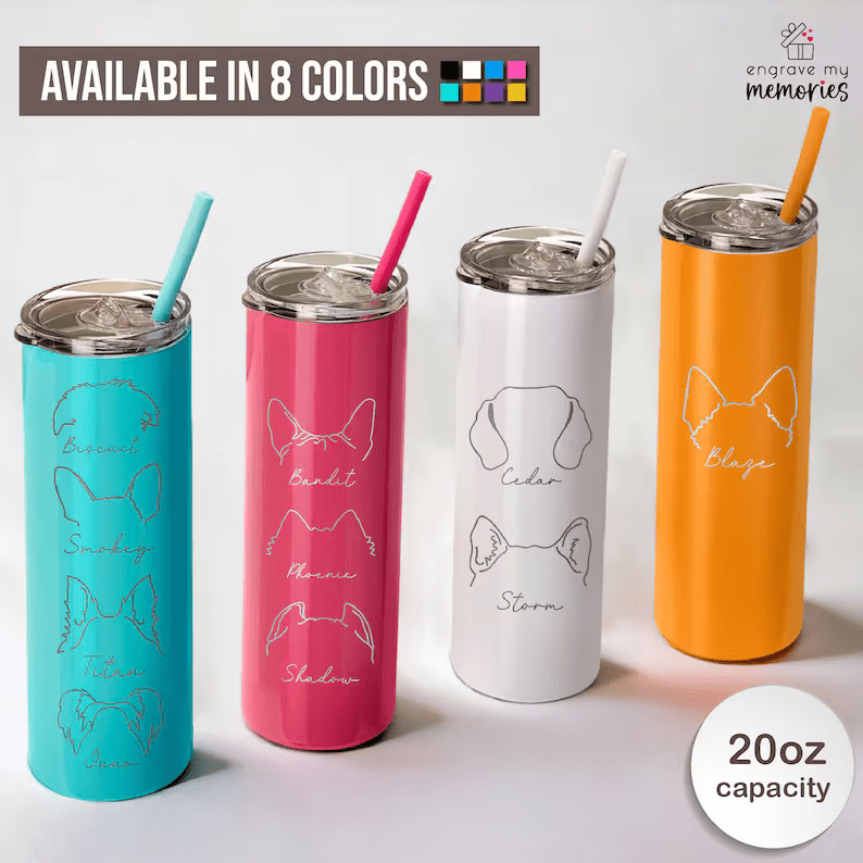 20oz tumbler for Dog and Cat Ear theme
