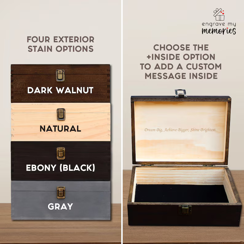 Wood Memory Boxes for Graduation