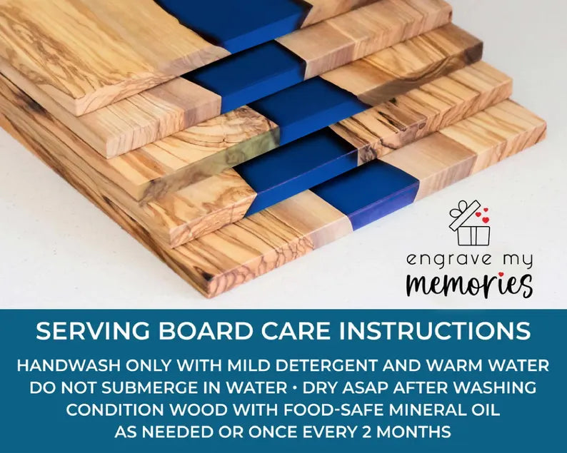Olive Wood Resin Serving Board for Housewarming