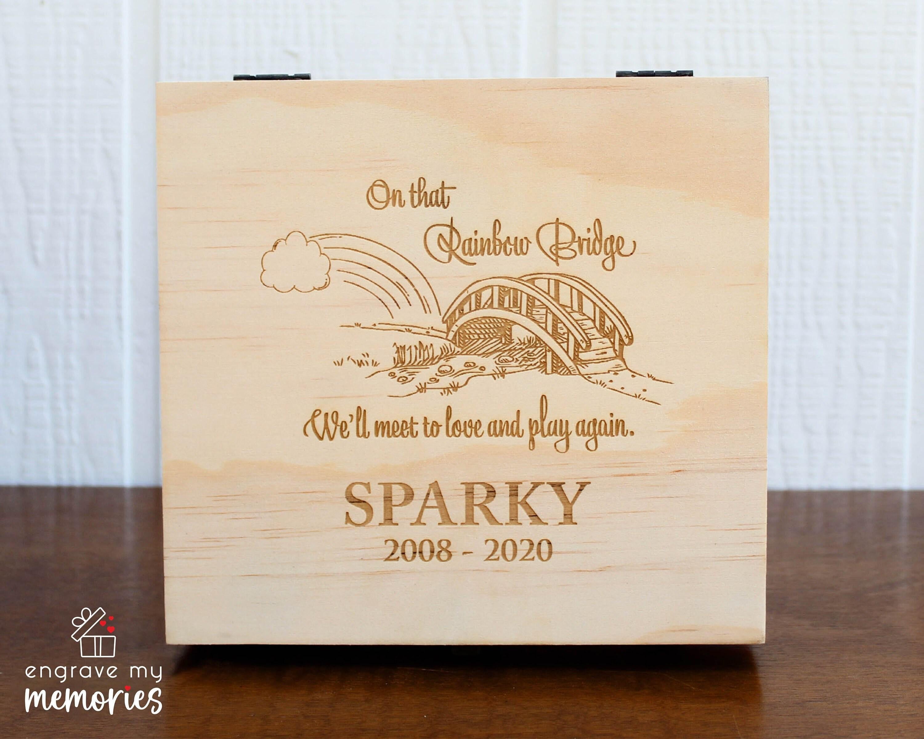 Personalized Pet Memorial Memory Box – Engraved Wooden Keepsake Box