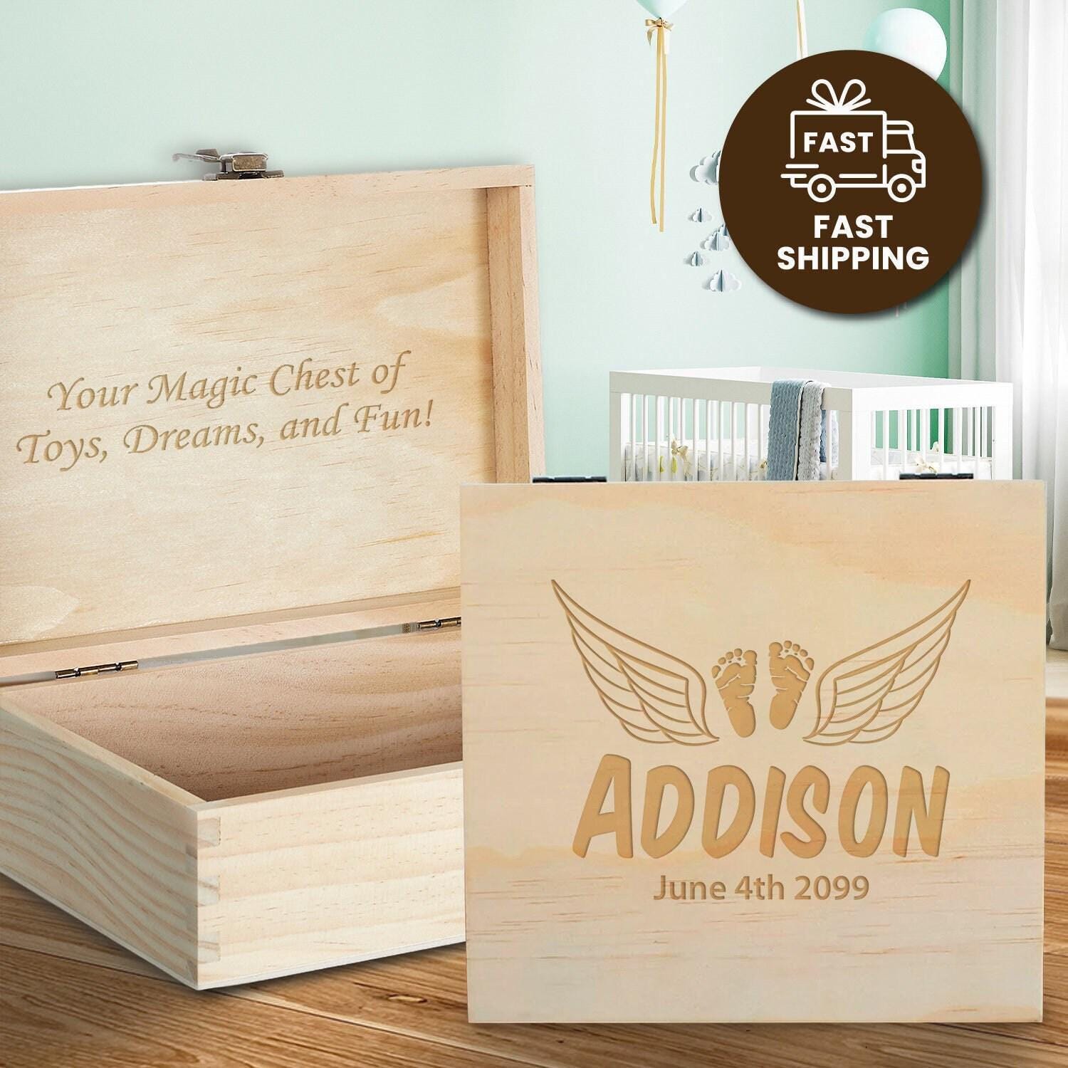 Custom Engraved Graduation Box – Rustic Wooden Keepsake Organizer