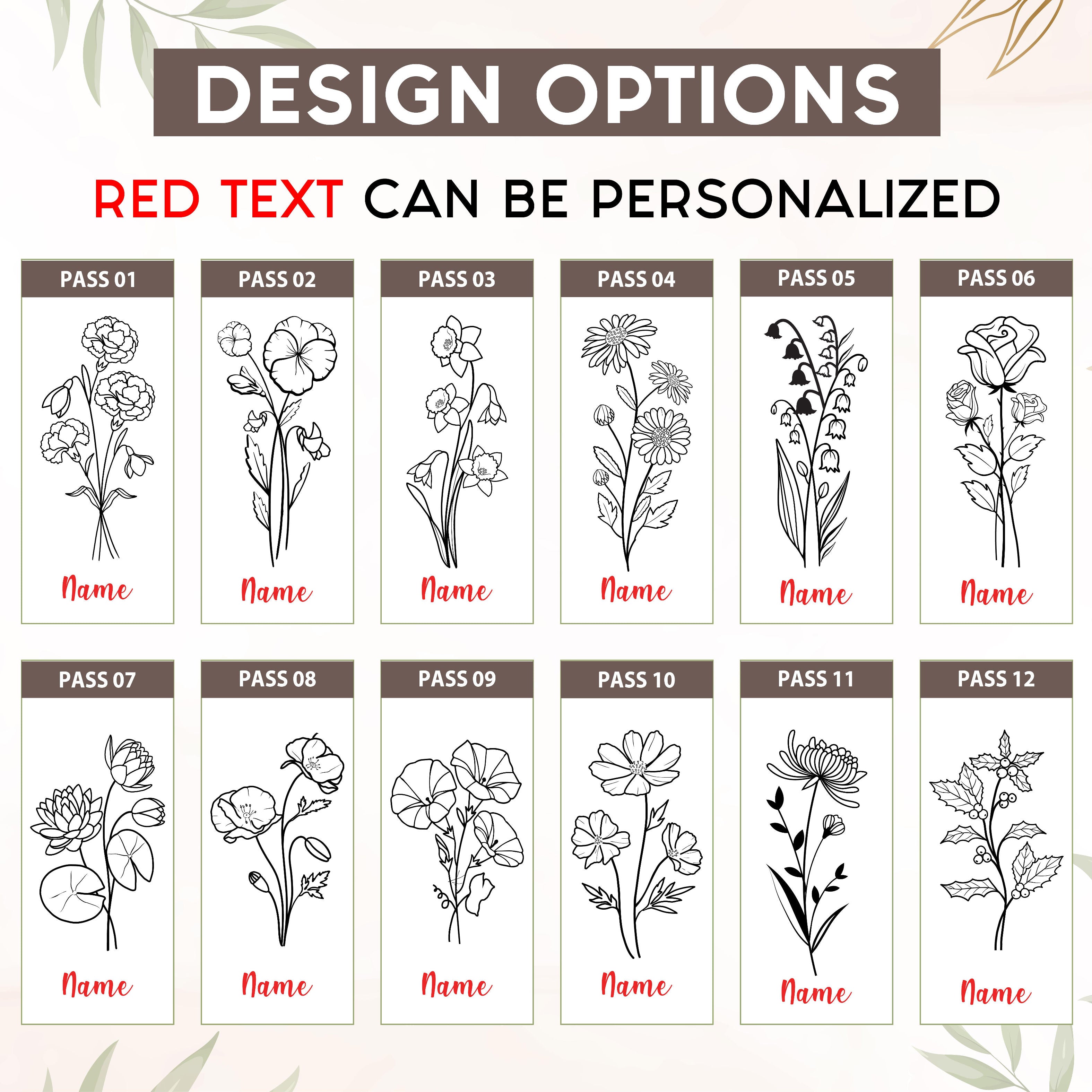 Personalized Birth Flower Passport Holder –Wedding Gift for Bride, Bridesmaid, Bridal Party Favor, Friends, Engagement Present for her #BridalPresent #MemorableWeddingGifts #GiftsForHer -ADD PERSONALIZATION IN THE NOTES to the seller when you checkout