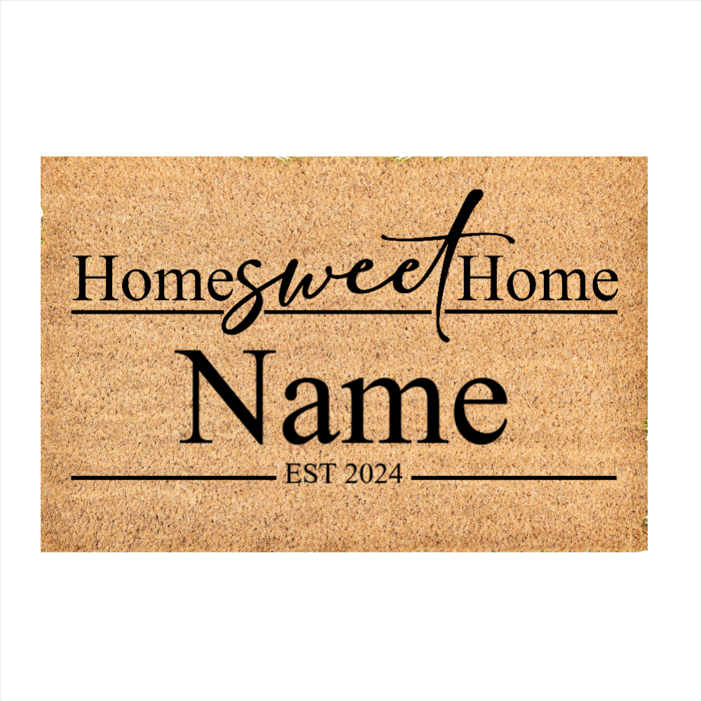 (Date) Custom Door Mat, Outdoor, Last Name Doormat, Front Door Decor, Housewarming Gift, Wedding Gift, Closing Gift, Personalized Welcome