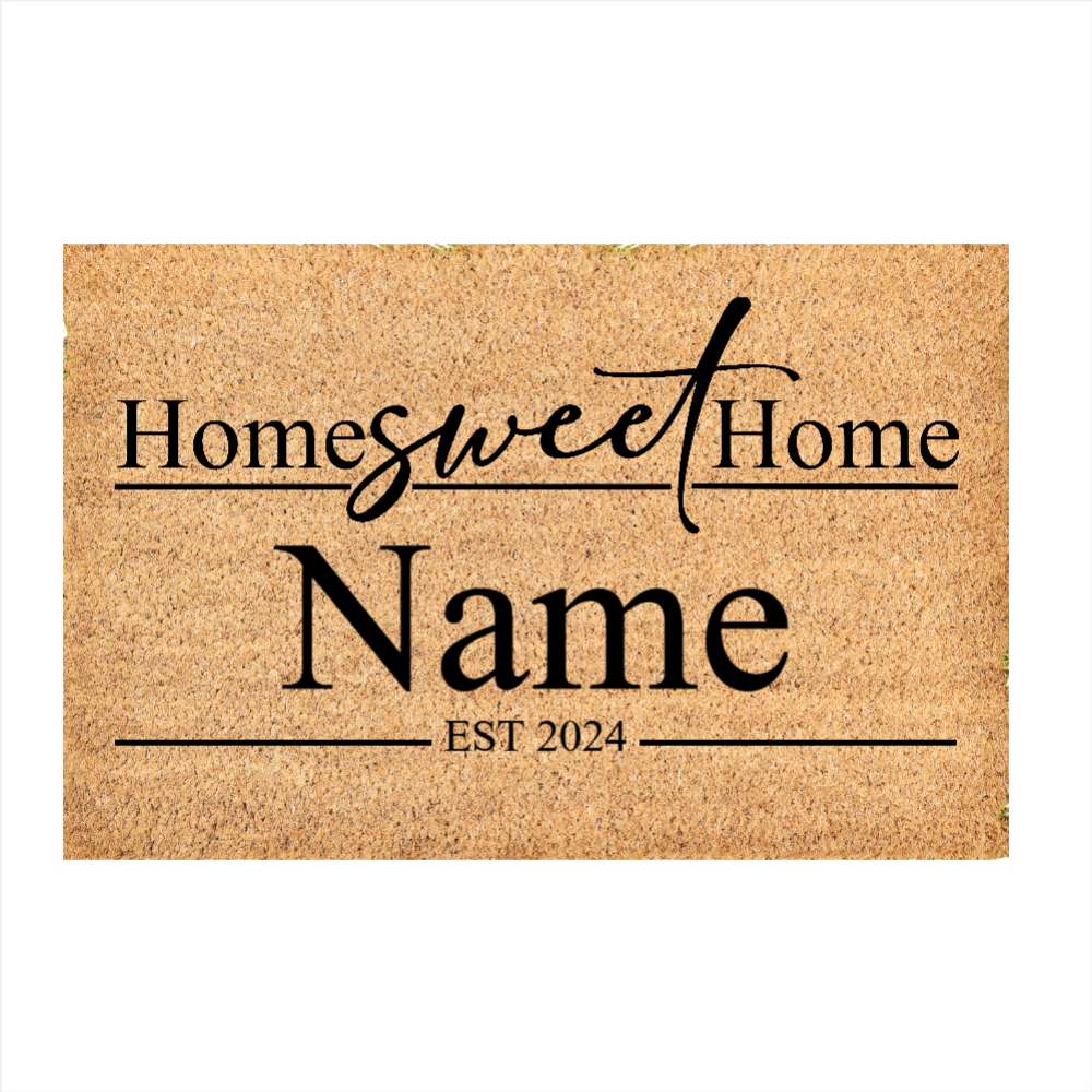 (Date) Custom Door Mat, Outdoor, Last Name Doormat, Front Door Decor, Housewarming Gift, Wedding Gift, Closing Gift, Personalized Welcome