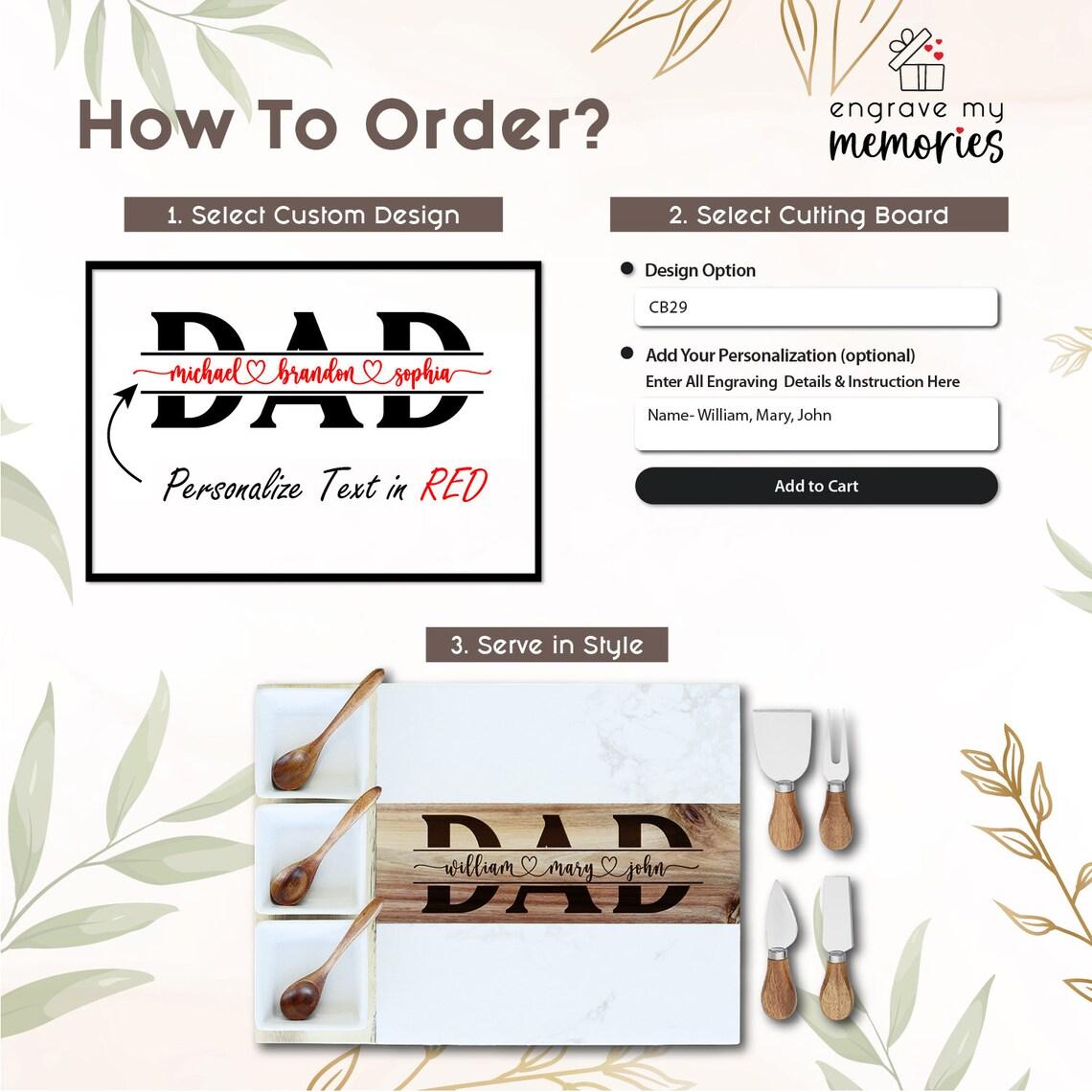 Personalized Charcuterie Board Gift for Him Cutting Board Serving Board Gift for Husband Dad Father's Day Gifts Cheese Boards Gift for Man #giftfordad, #EngravedGift-ADD PERSONALIZATION IN THE NOTES