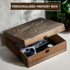 Personalized Wooden Memory Box – Custom Engraved Keepsake Storage Chest
