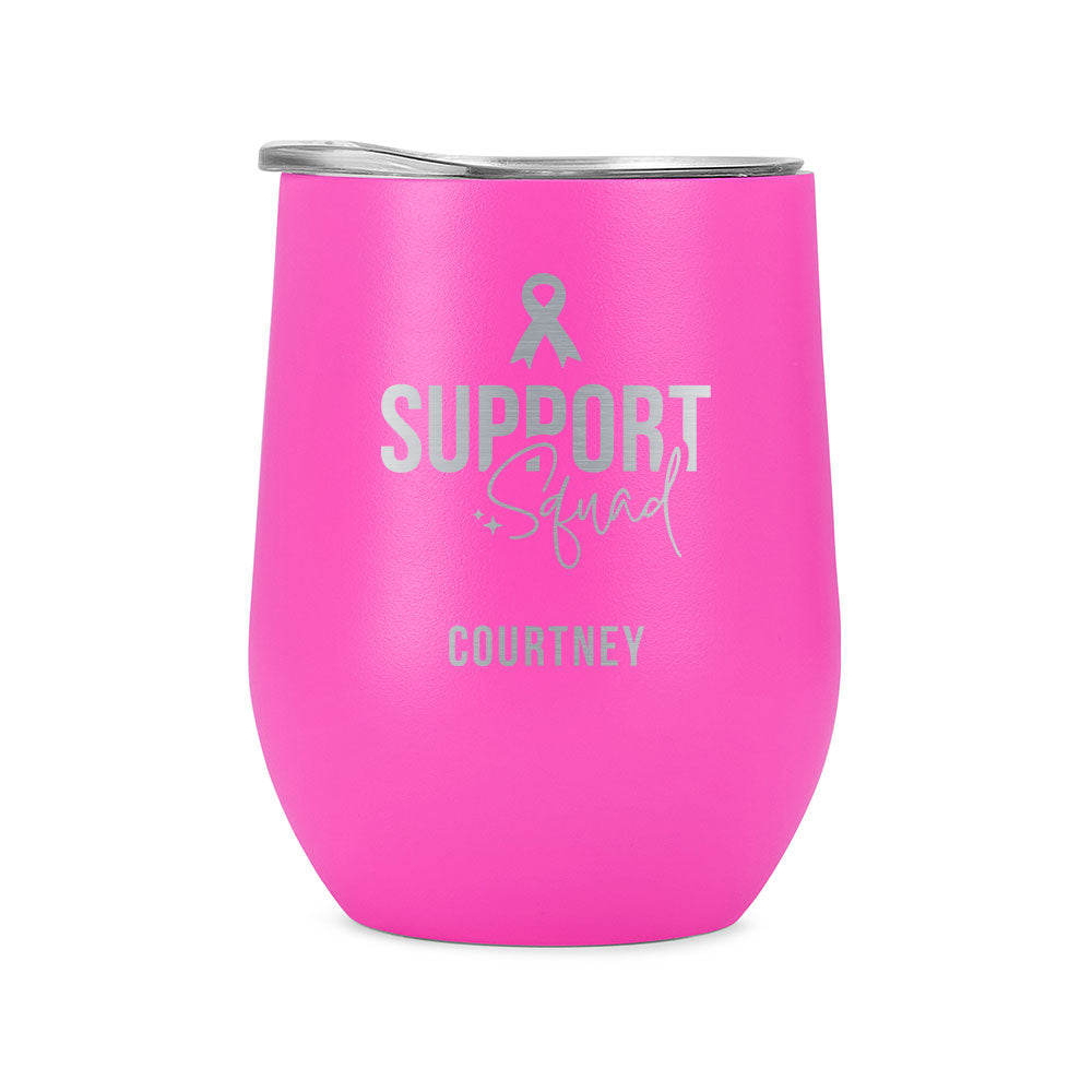 12oz Wine Tumbler for Breast Cancer Awareness