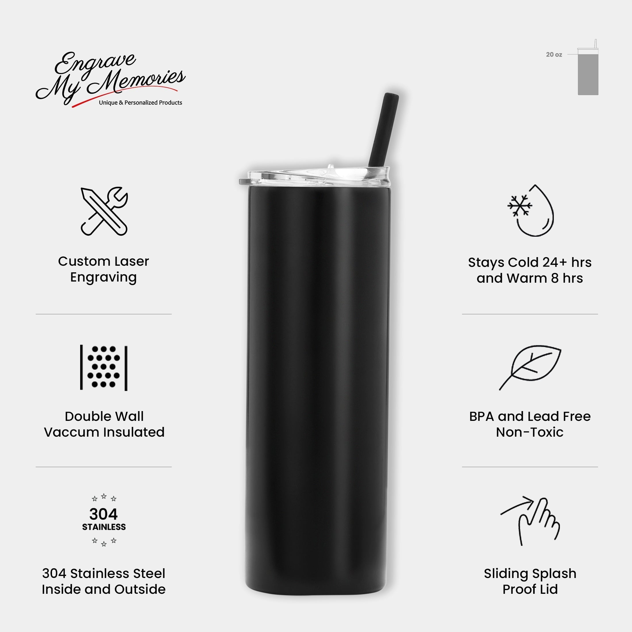 20oz Skinny Tumbler For Golf Quotes