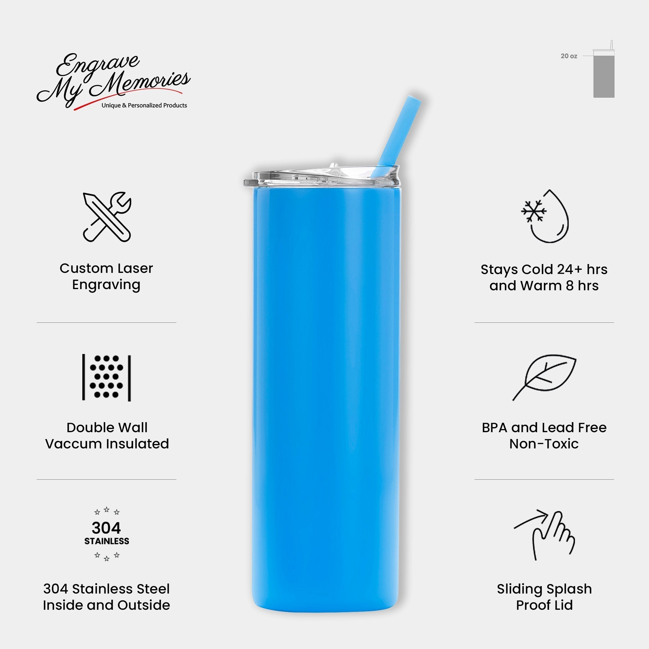 20oz Skinny Tumbler For Golf Quotes
