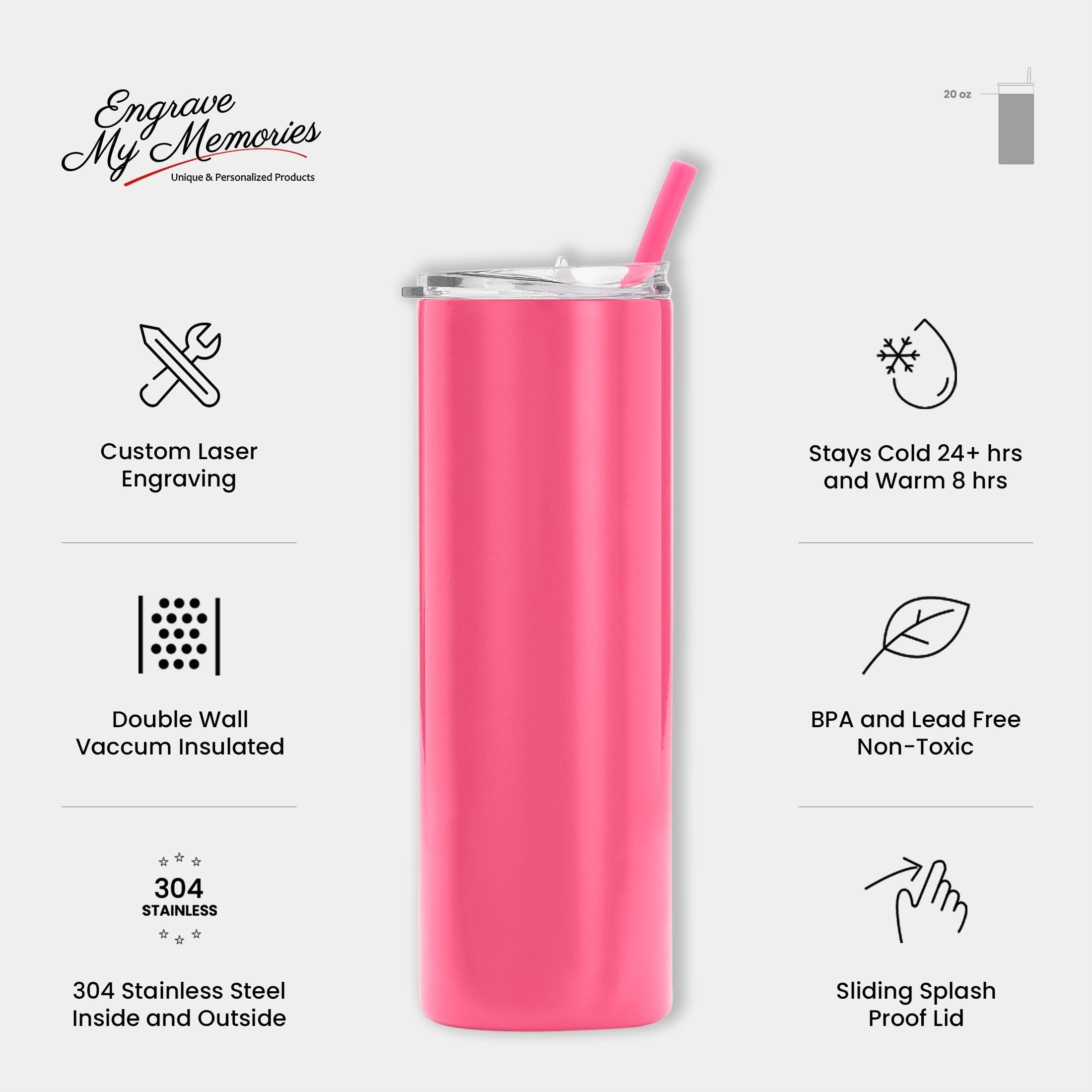 20oz Skinny Tumbler For Mama